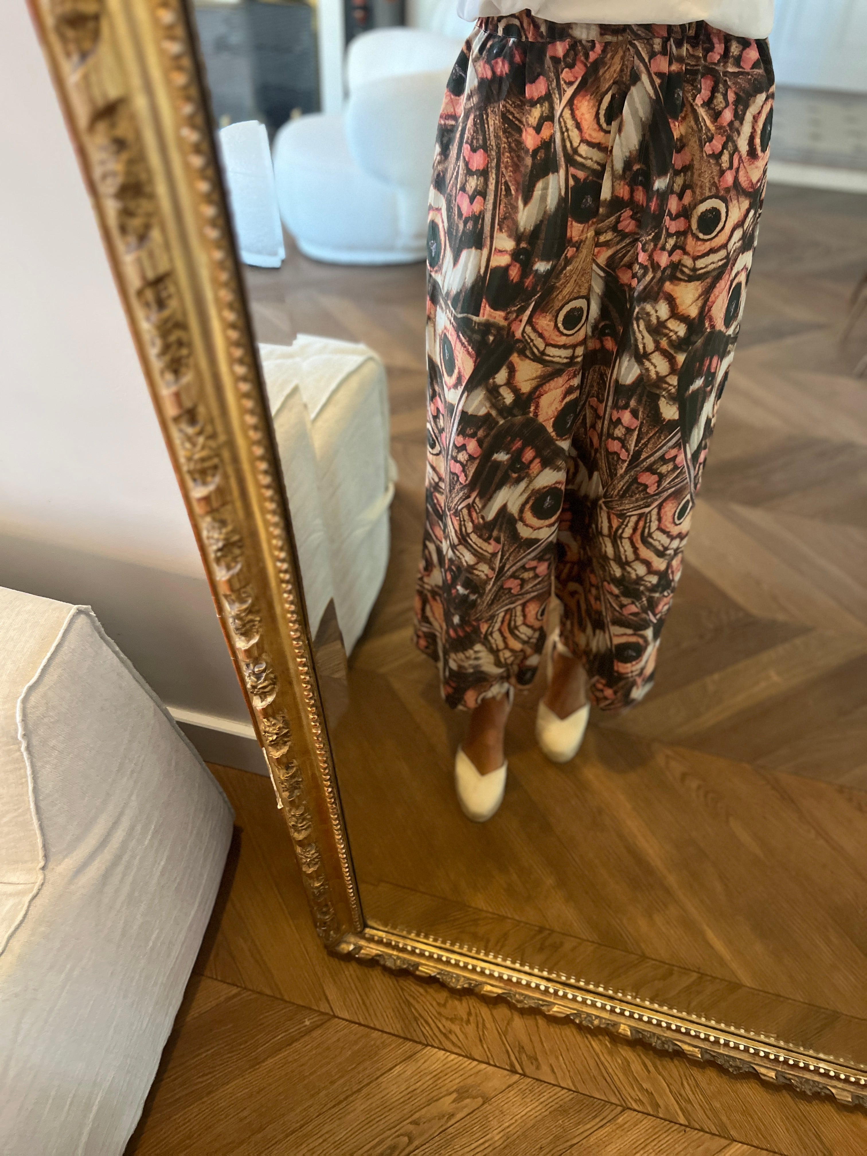 Topolina - Pantalon motifs rose beige