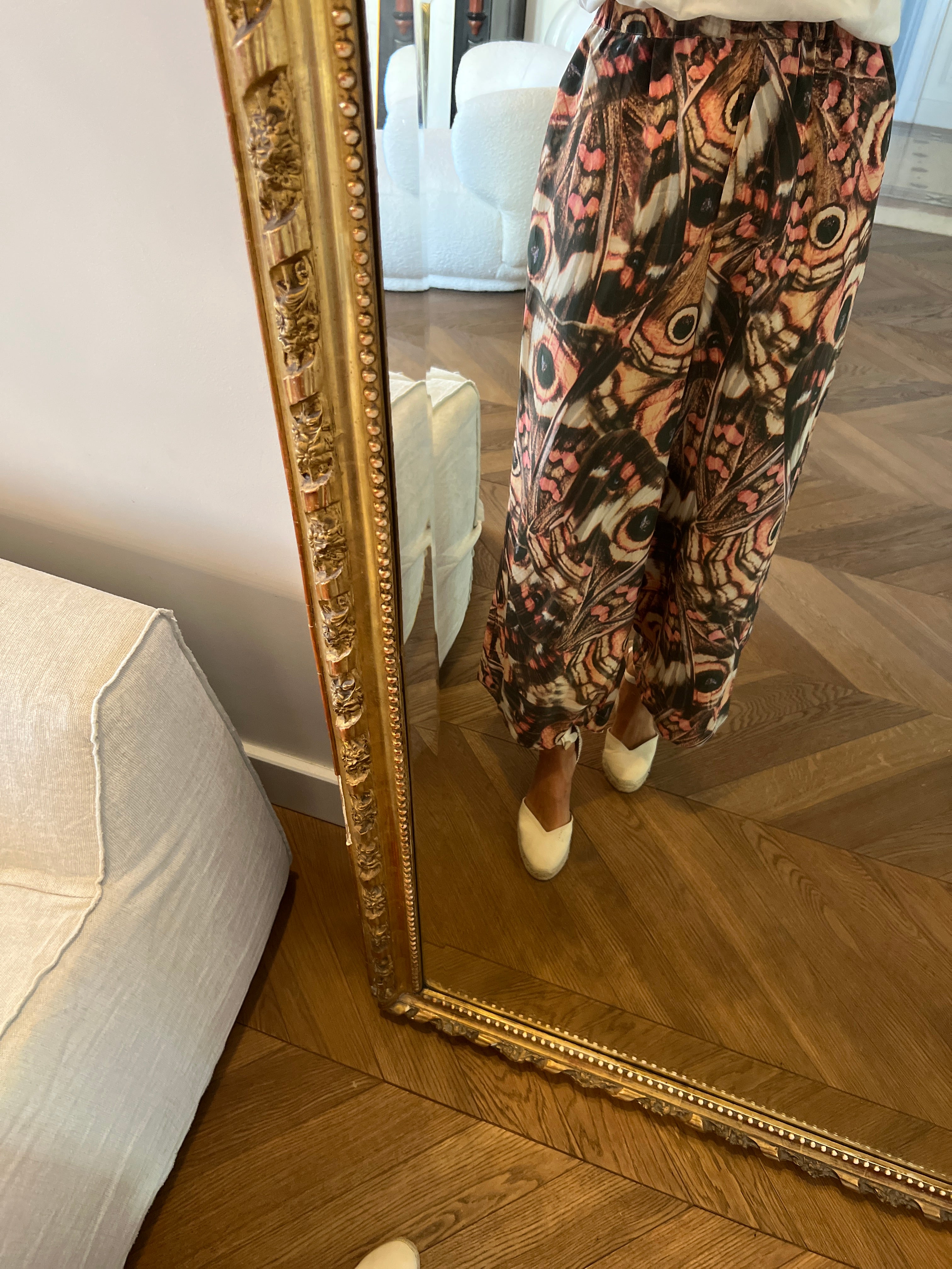 Topolina - Pantalon motifs rose beige