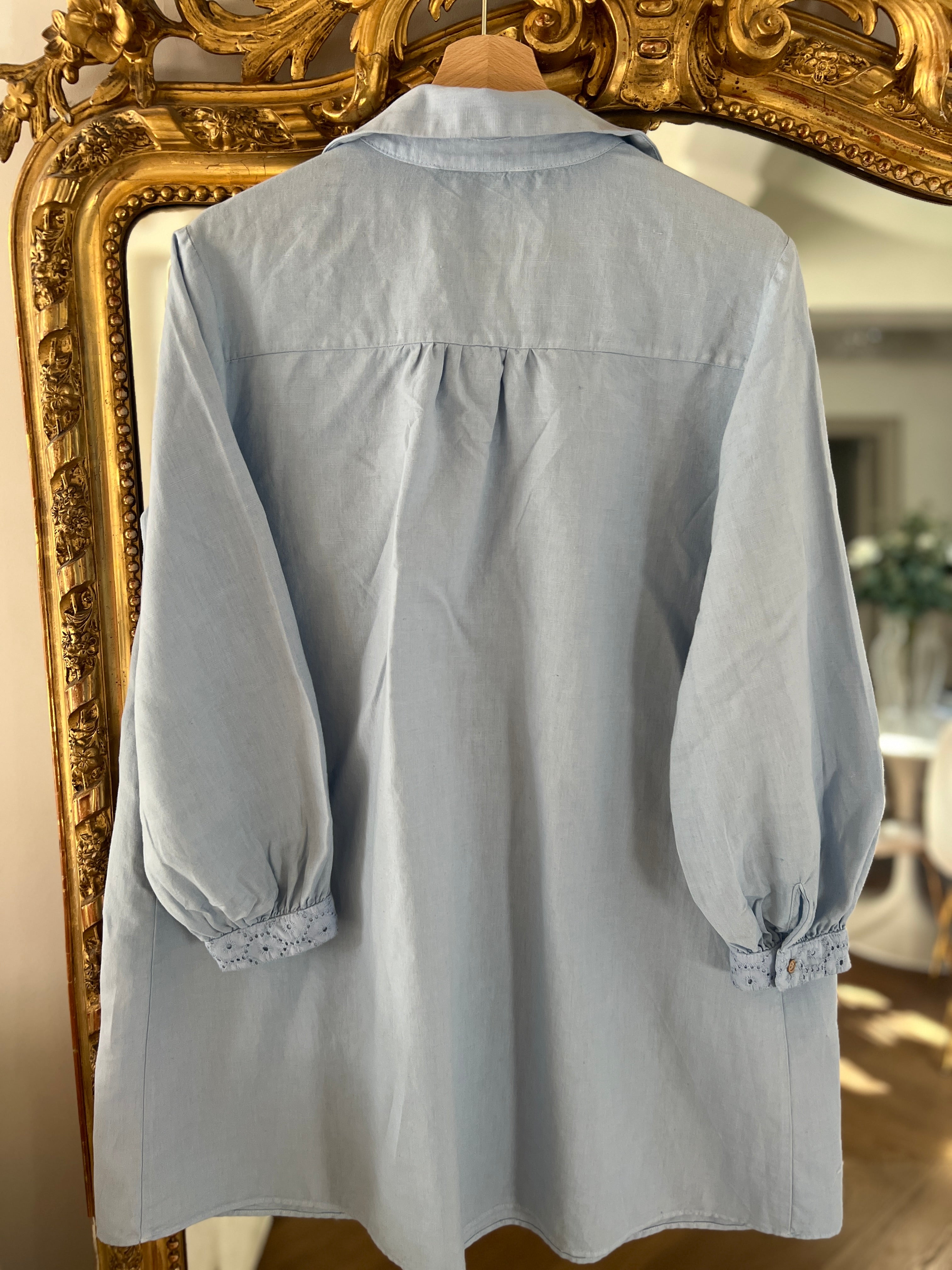 Robe tunique Zara bleue avec broderie