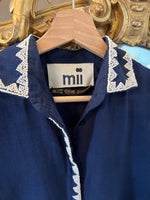 Charger l&#39;image dans la galerie, Mii - Chemise bleu marine col ecrue
