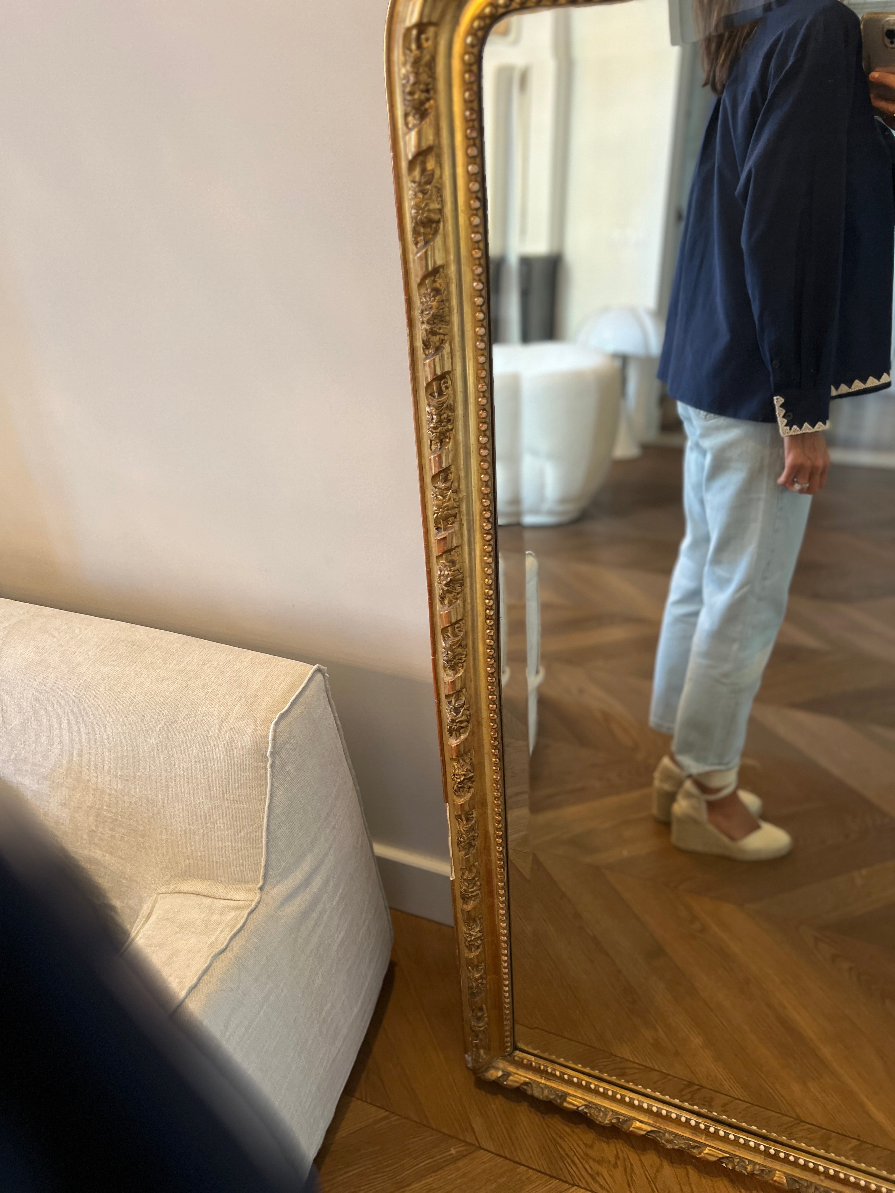 Mii - Chemise bleu marine col ecrue