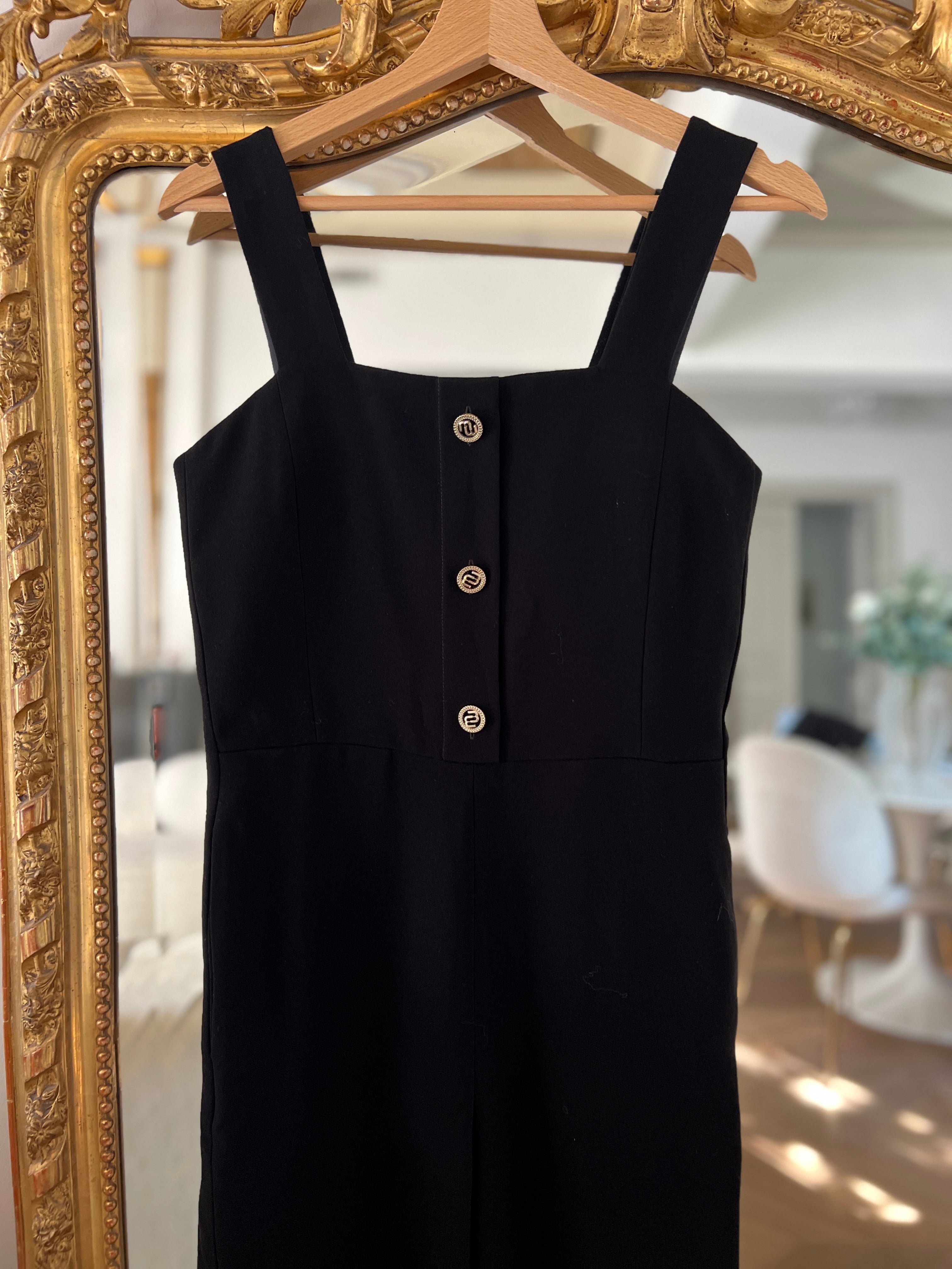 Combinaison pantalon Maje noire avec boutons