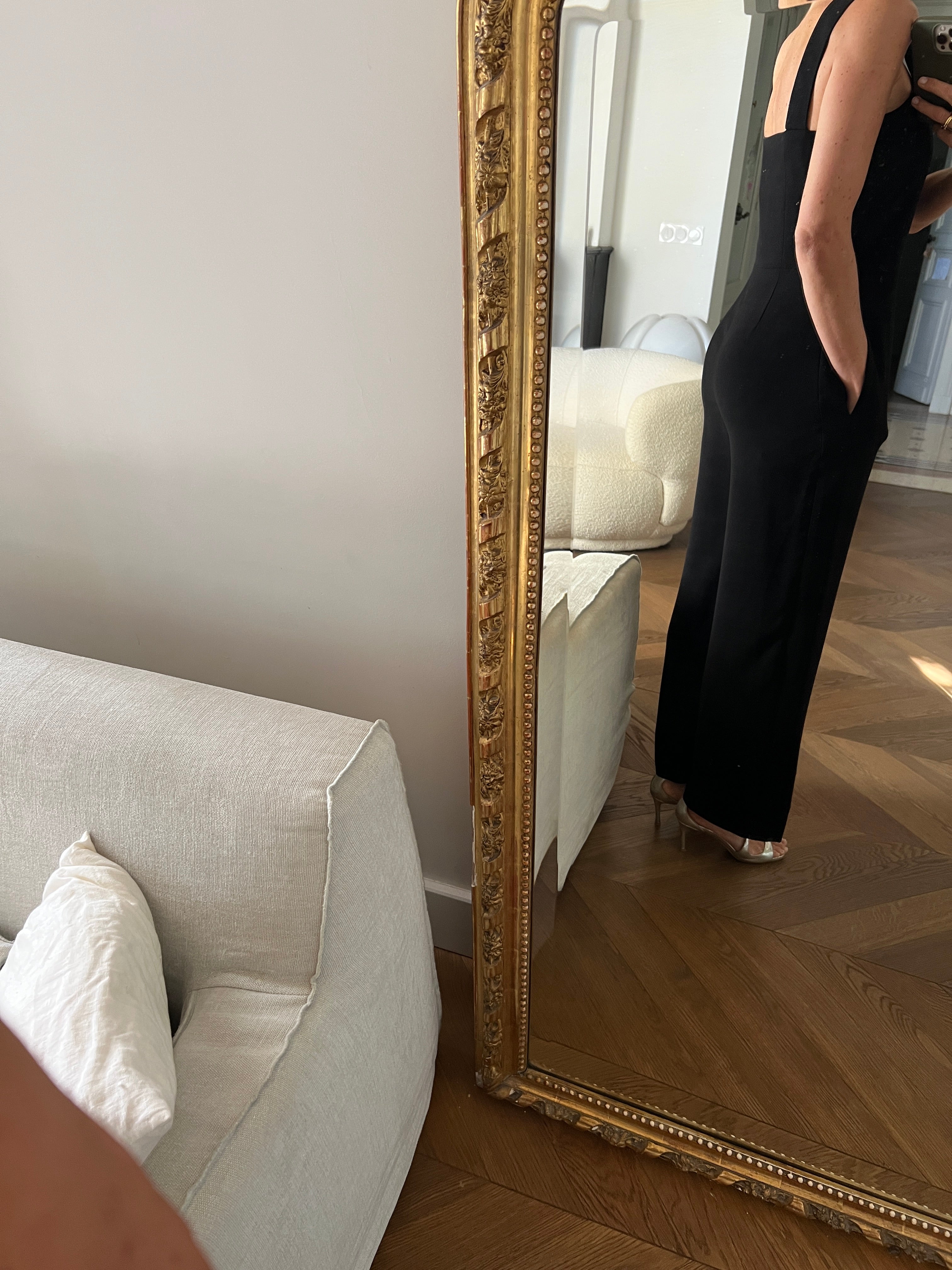 Combinaison pantalon Maje noire avec boutons