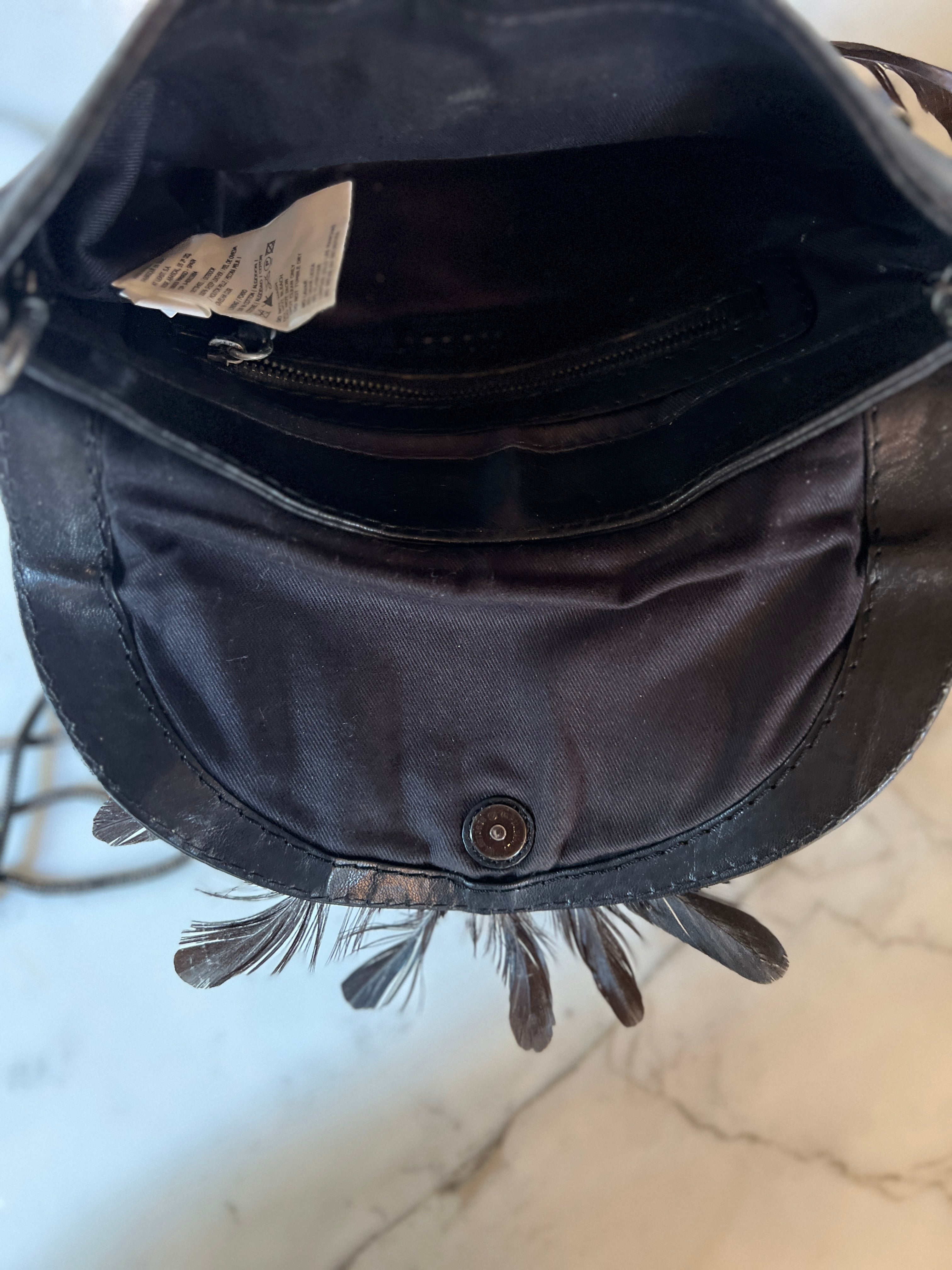 Hoss Intropia - Pochette en cuir à plumes