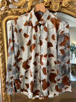 Charger l&#39;image dans la galerie, Our Manor - Chemise satinée marron gris
