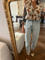 Charger l&#39;image dans la galerie, Our Manor - Chemise satinée marron gris
