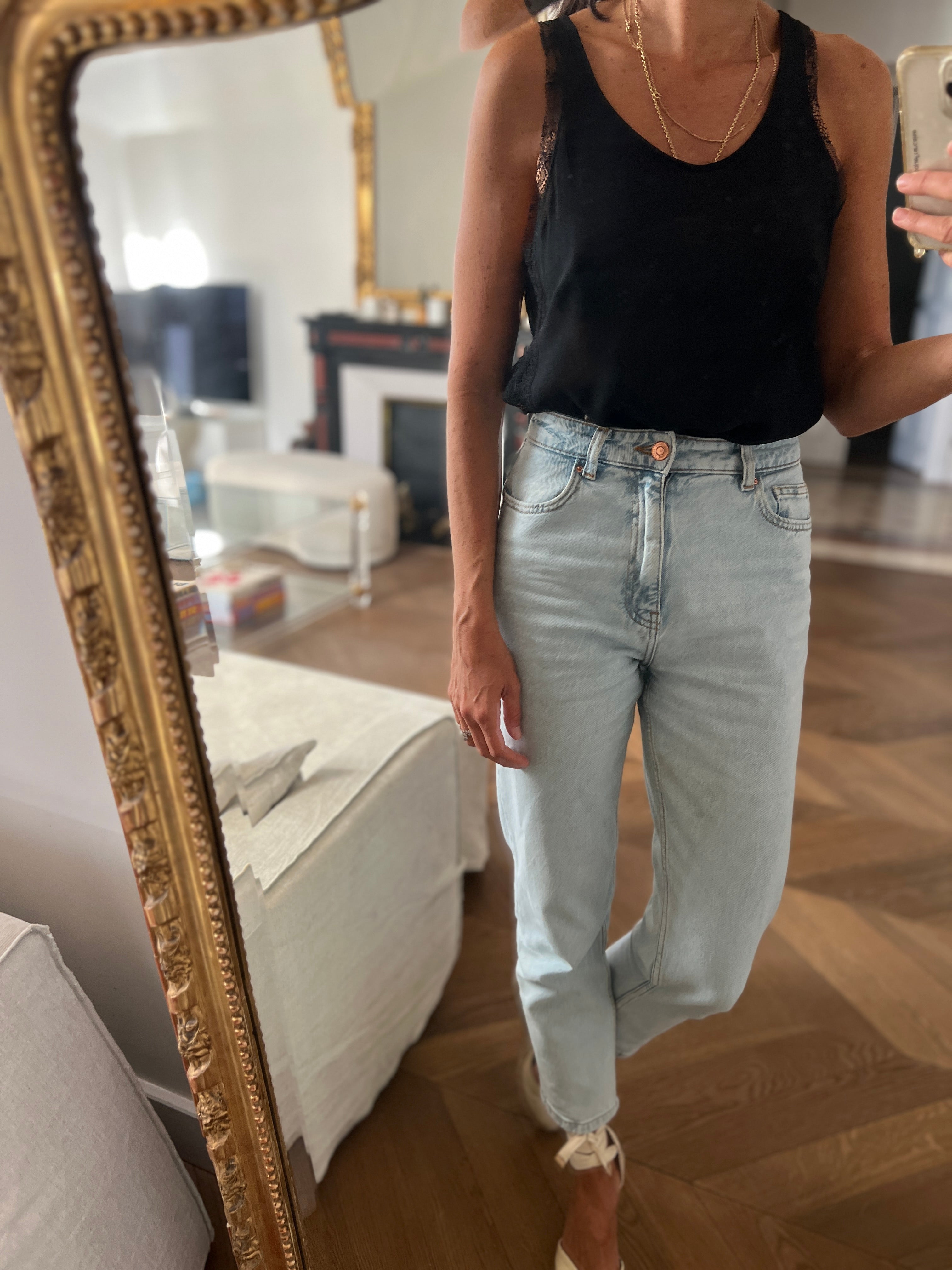 Sandro - Débardeur noir transparence