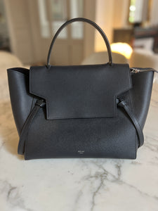 Sac Celine Belt Mini Modèle veau grainé bleu marine