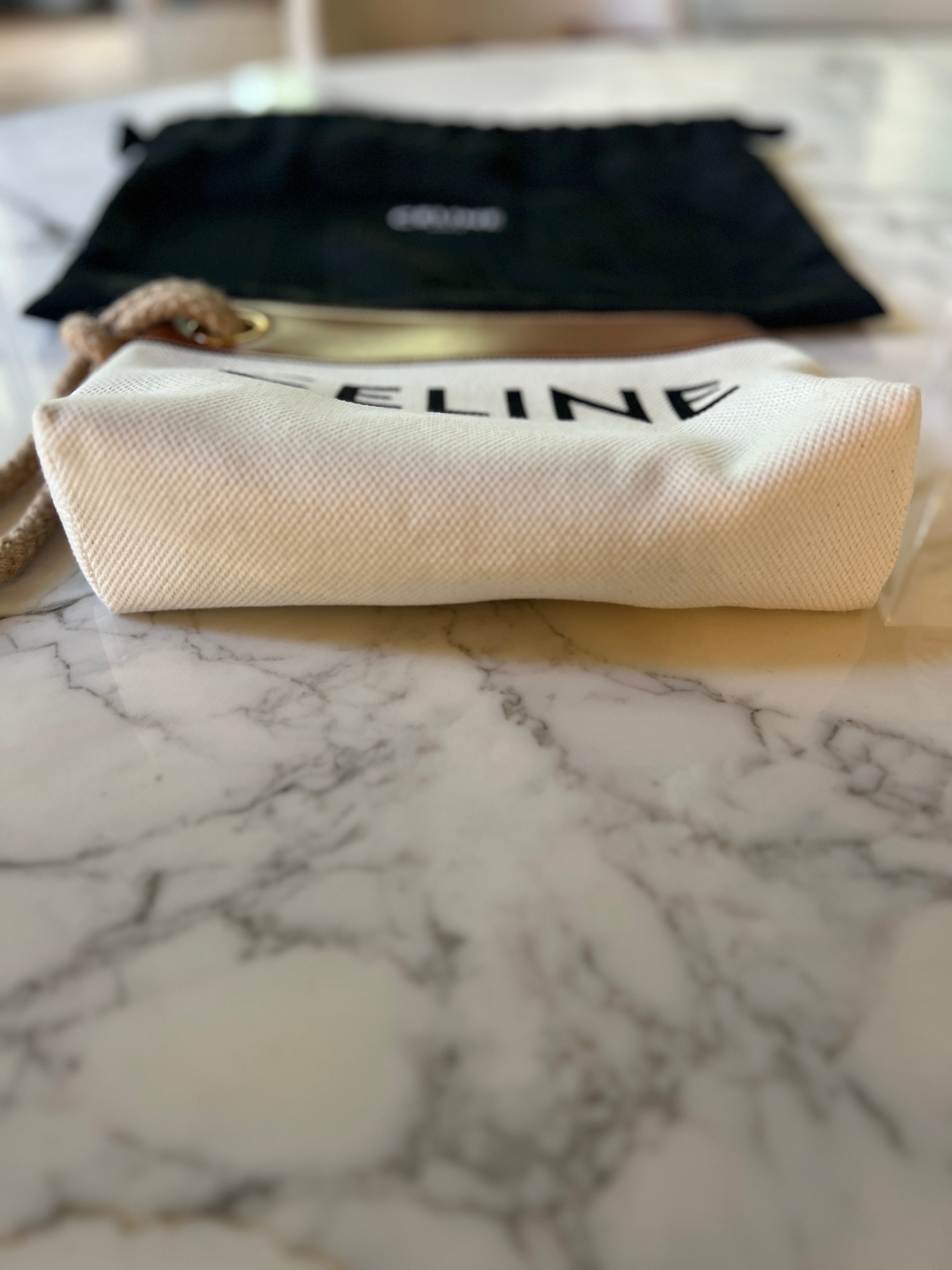 Celine - Pochette ecrue et camel