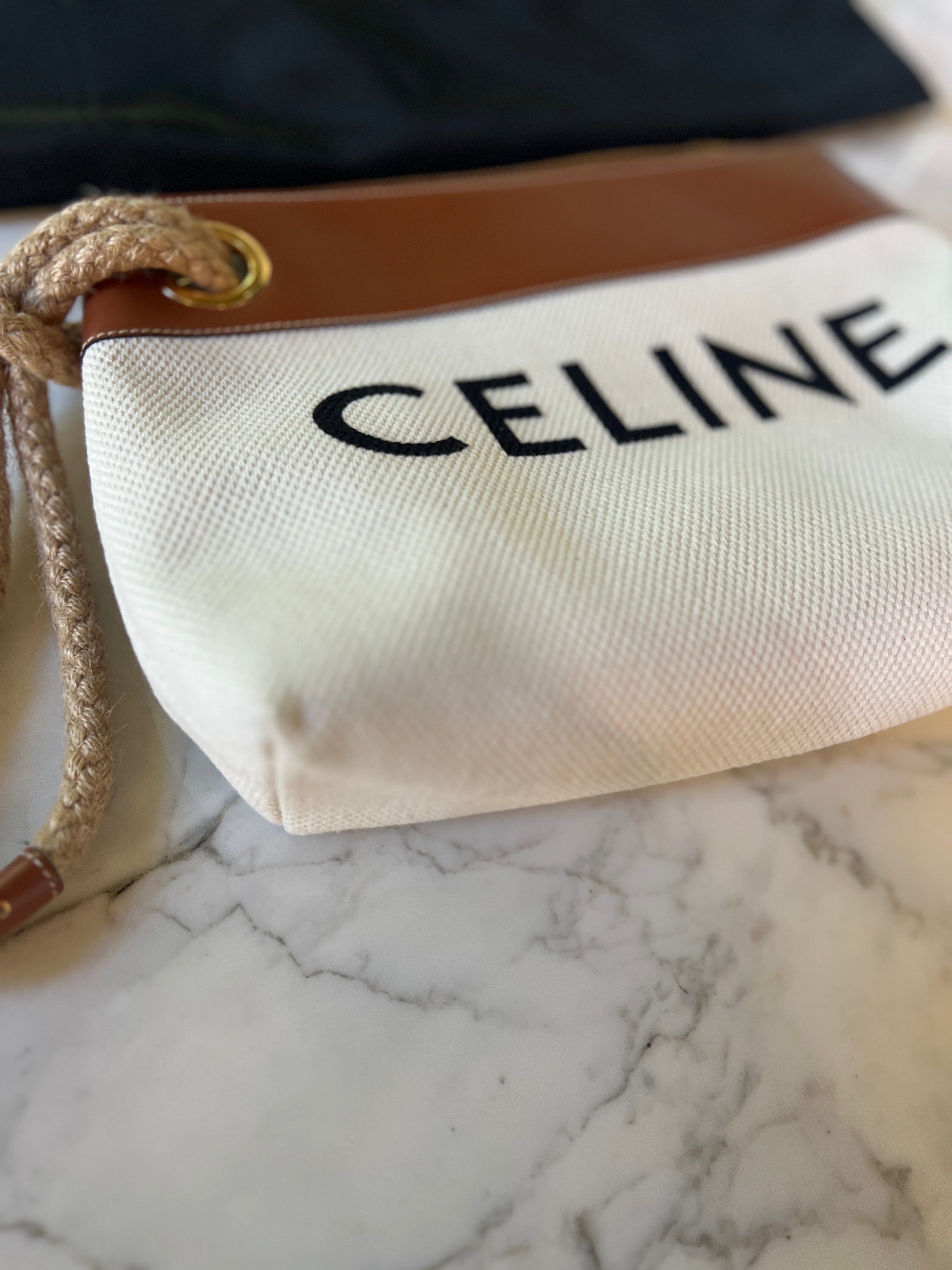 Celine - Pochette ecrue et camel