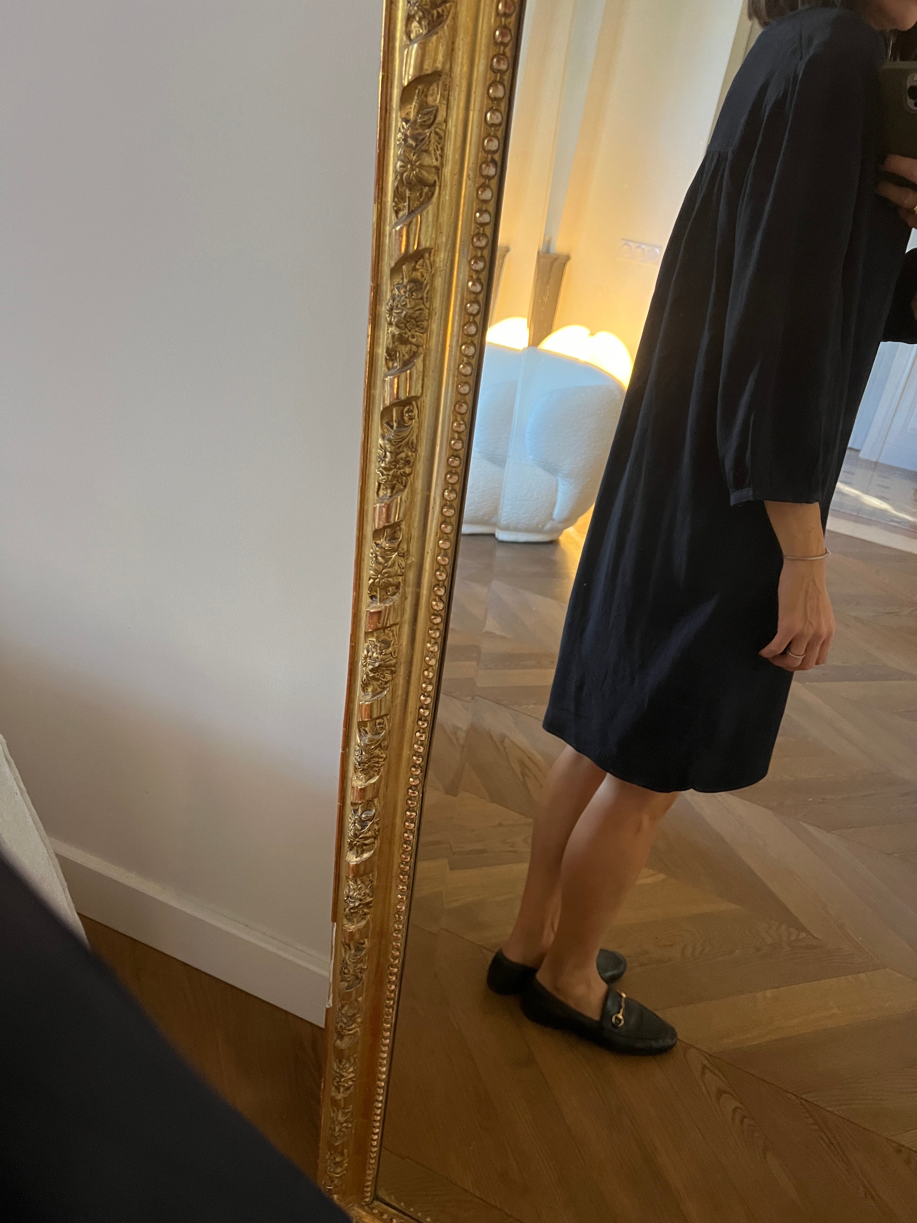 Robe Ba&sh bleu nuit fluide décolleté brodé