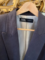 Charger l&#39;image dans la galerie, Blazer Zara gris chiné en lin
