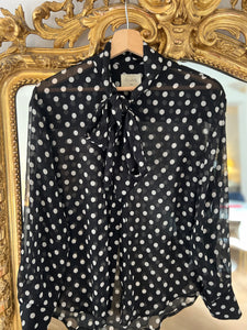 Ariane Brodier Chemise Plume noire à pois