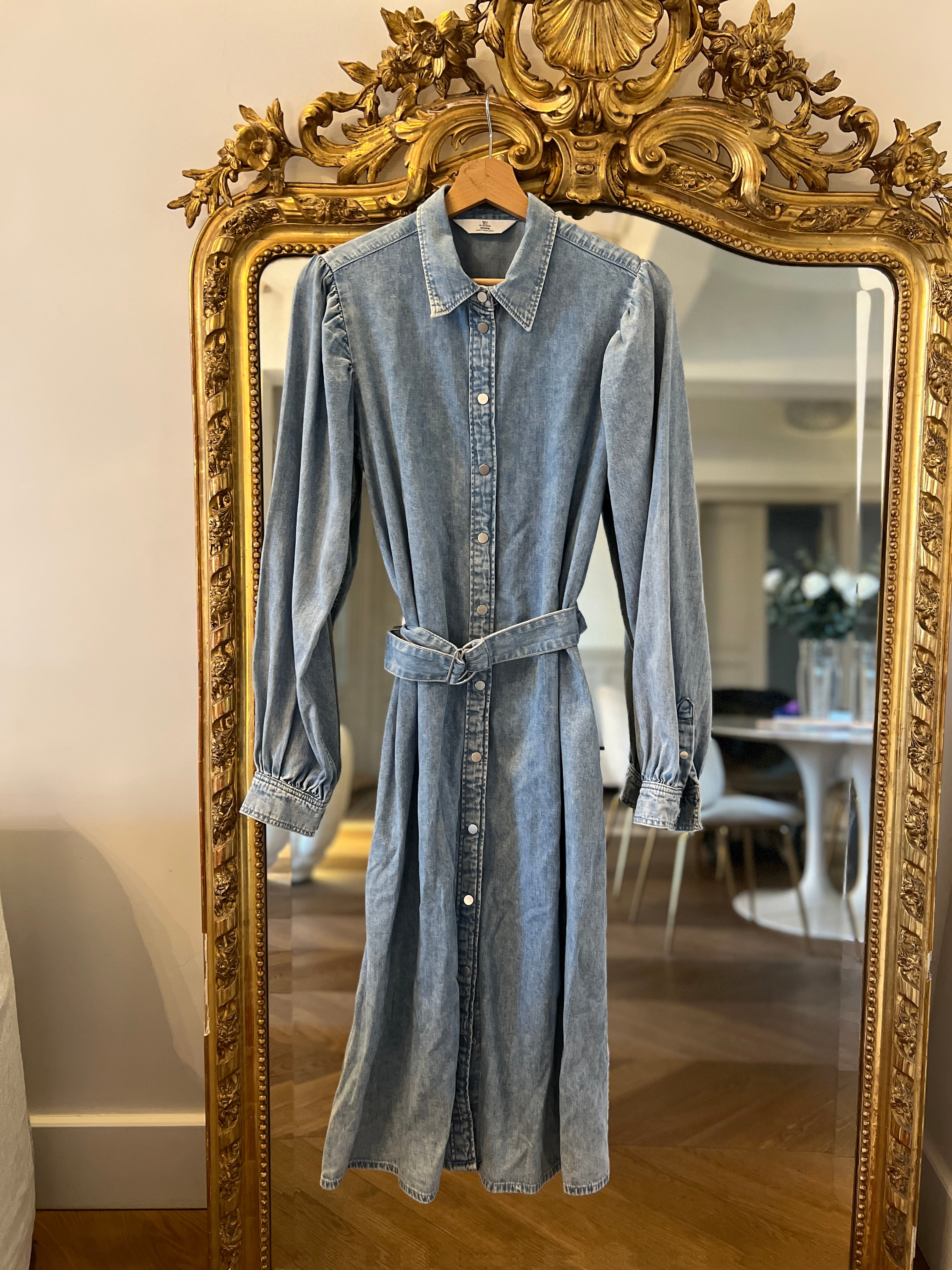 Robe en jean H&M épaules ballons