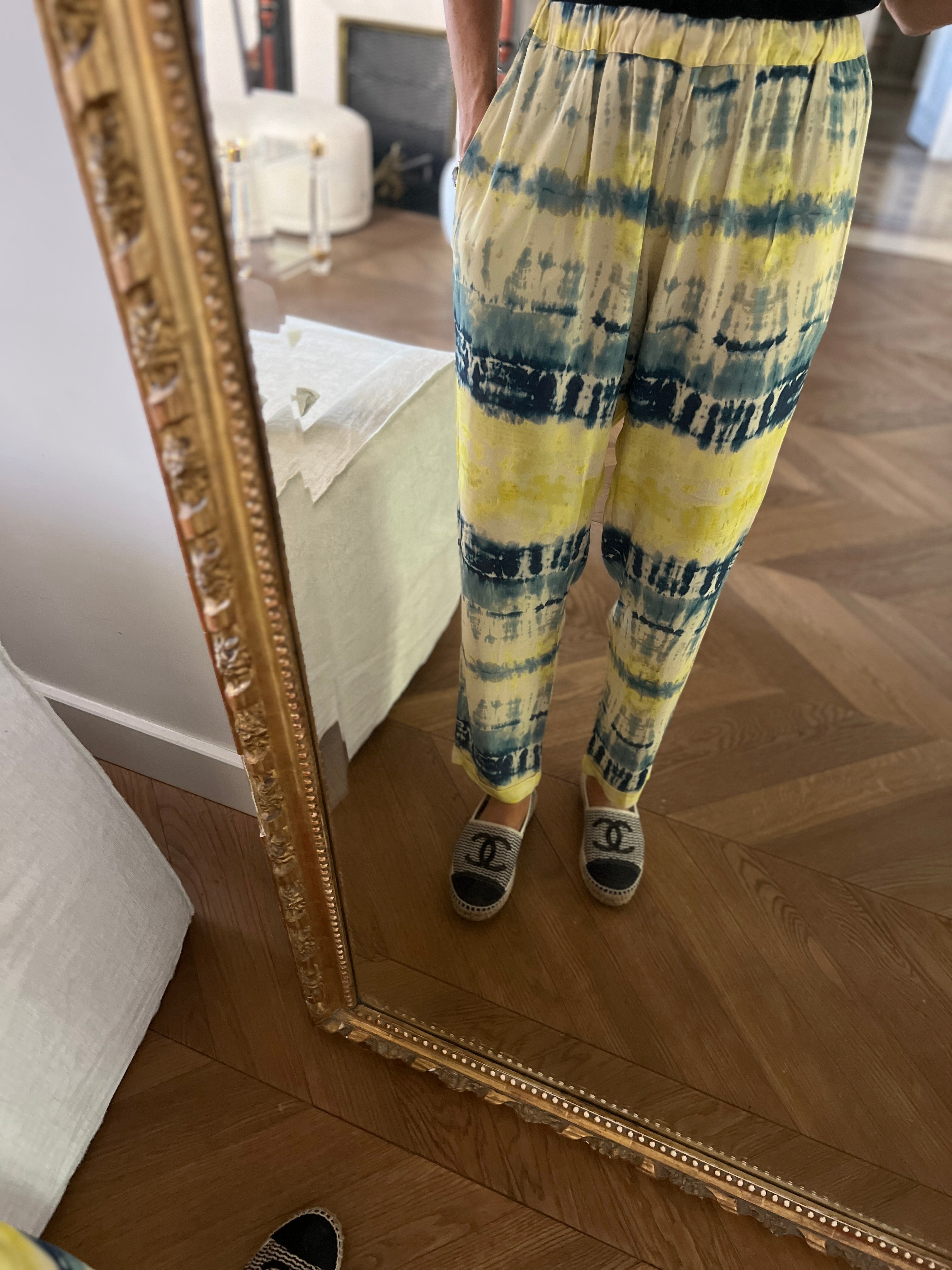 Topolina - Pantalon tie dye jaune bleu