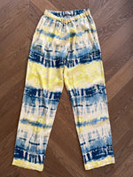 Charger l&#39;image dans la galerie, Topolina - Pantalon tie dye jaune bleu
