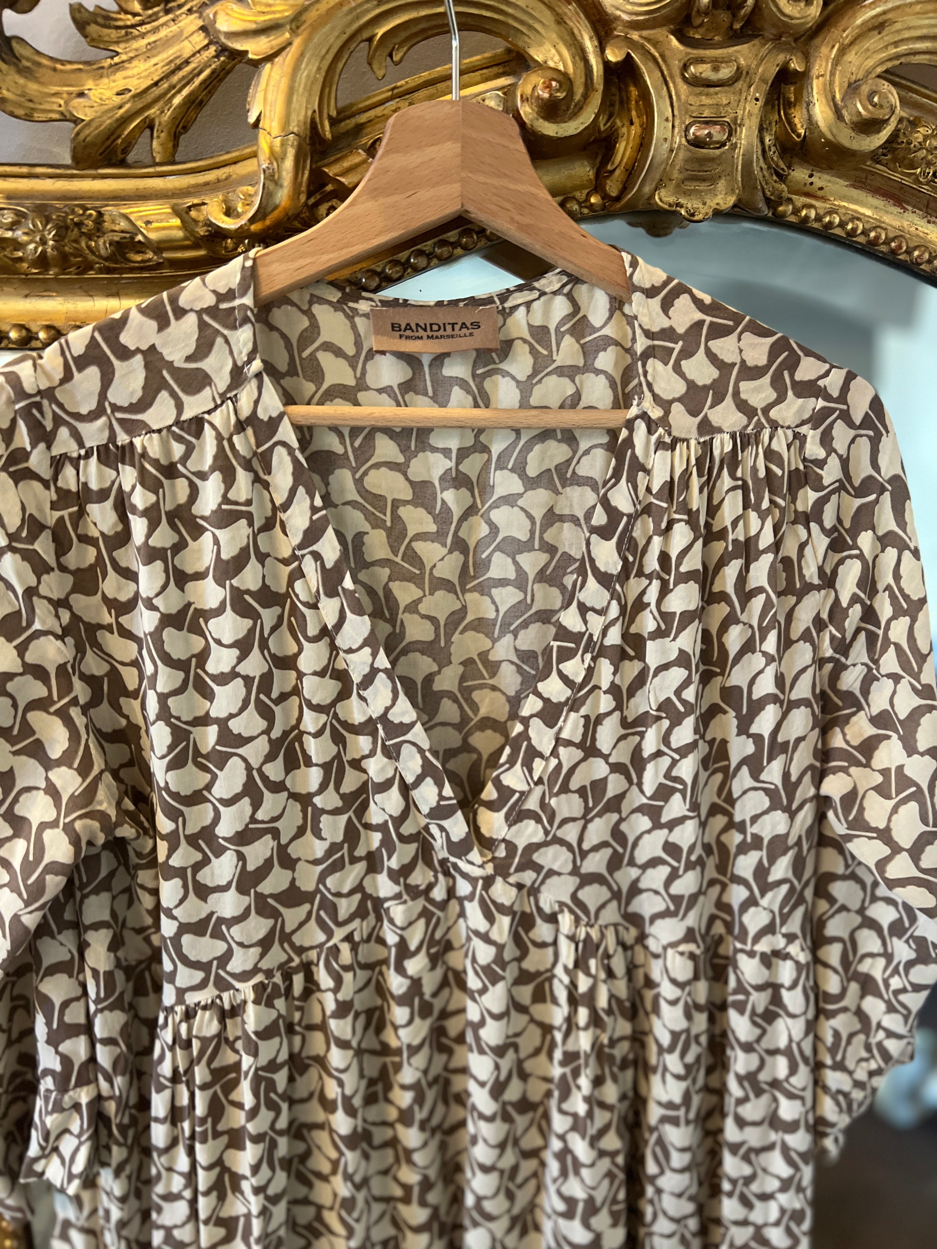 Banditas - Robe longue marron beige