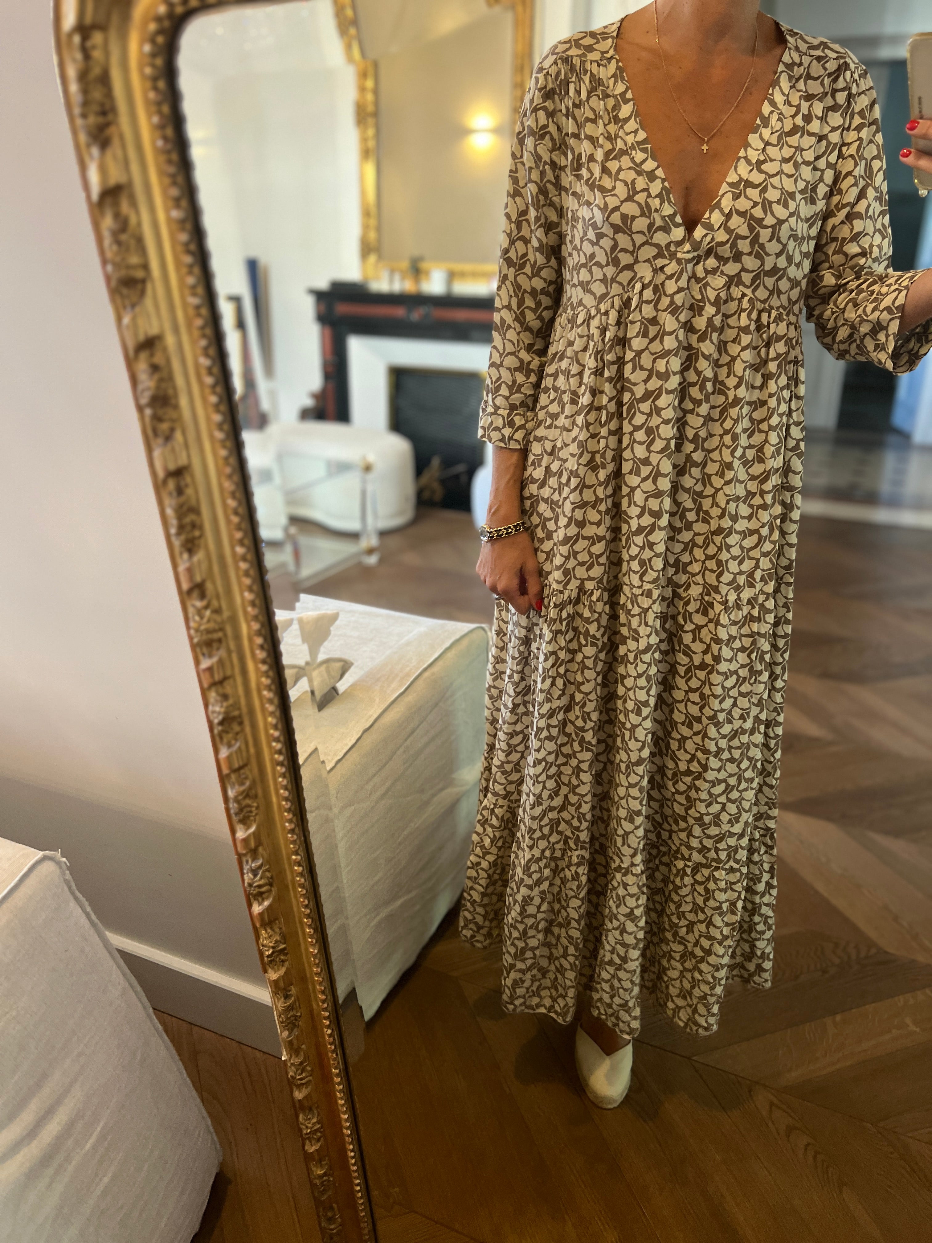 Banditas - Robe longue marron beige