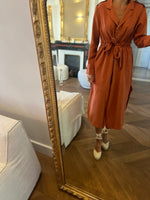 Charger l&#39;image dans la galerie, Zara - Robe longue terracotta à boutons
