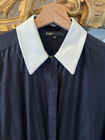 Charger l'image dans la galerie, Maje - Combishort noire col blanc simili cuir
