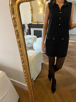 Charger l'image dans la galerie, Irie Wash - Robe noire boutons dorés
