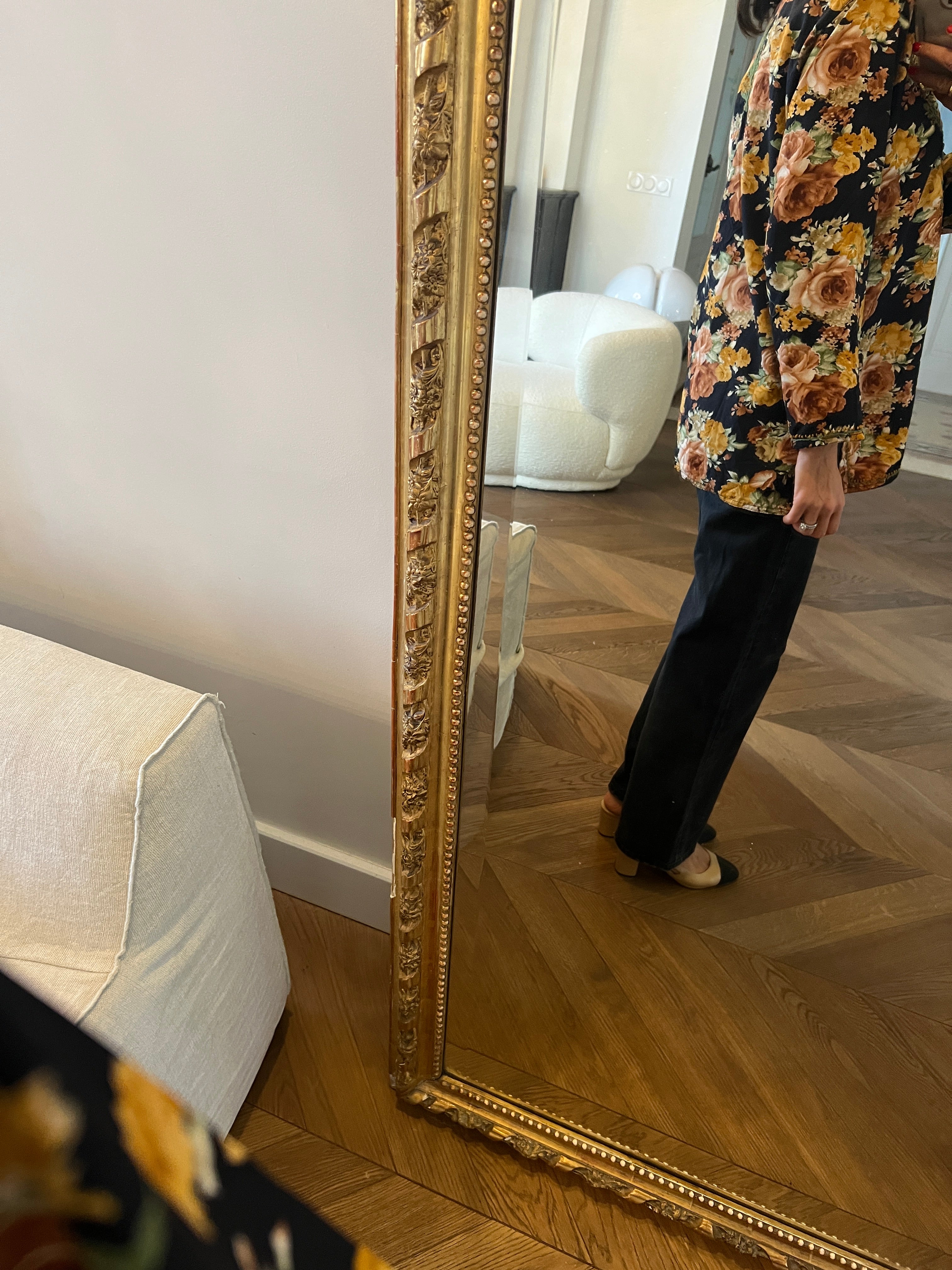 Blouse à fleurs automnale marron