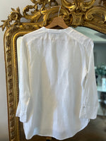 Charger l&#39;image dans la galerie, Zara - Chemise en lin blanc sans col

