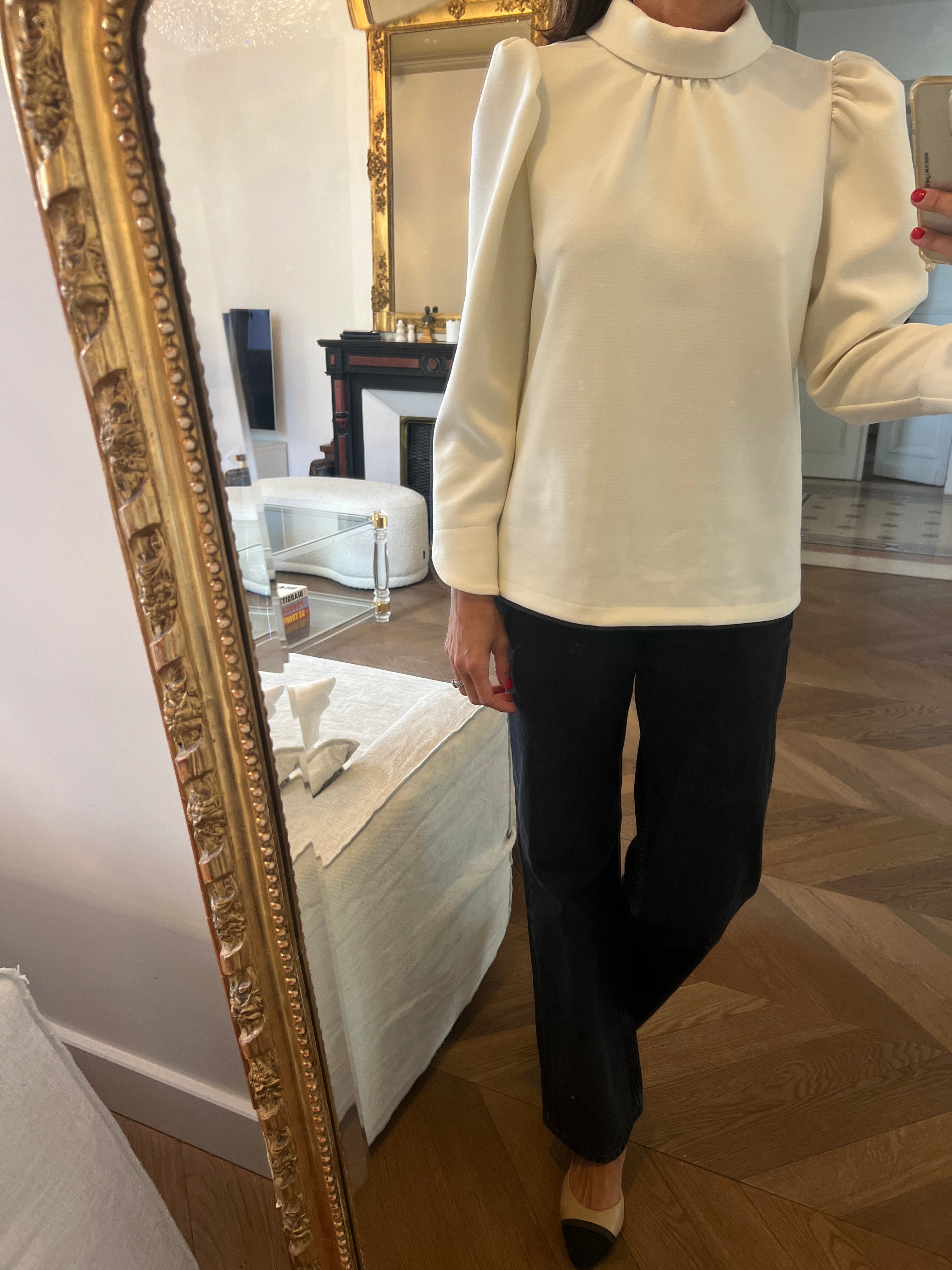 Janne Mill - Blouse ecrue boutons pressions