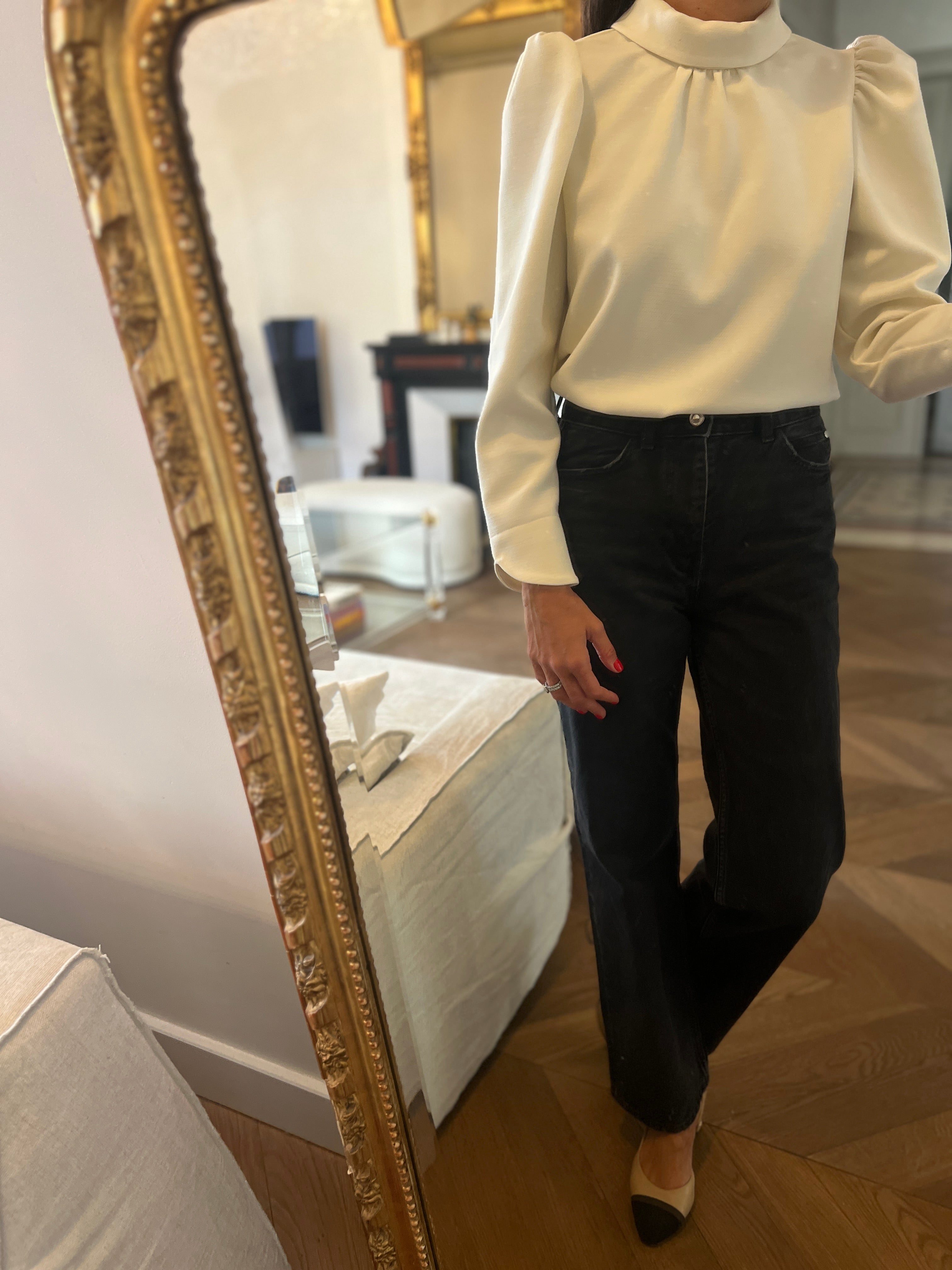 Janne Mill - Blouse ecrue boutons pressions