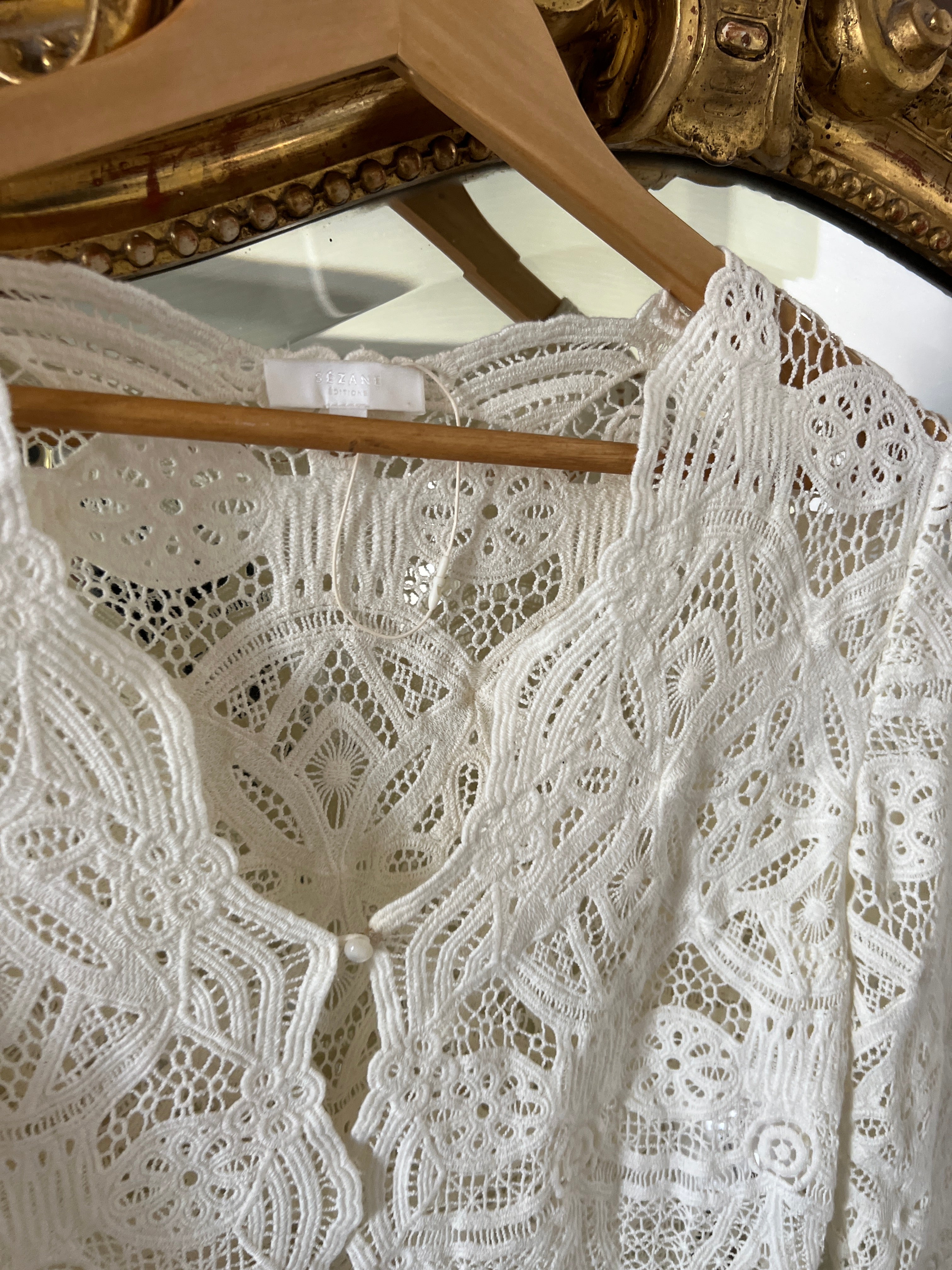 Sézane - Boléro crochet ecru