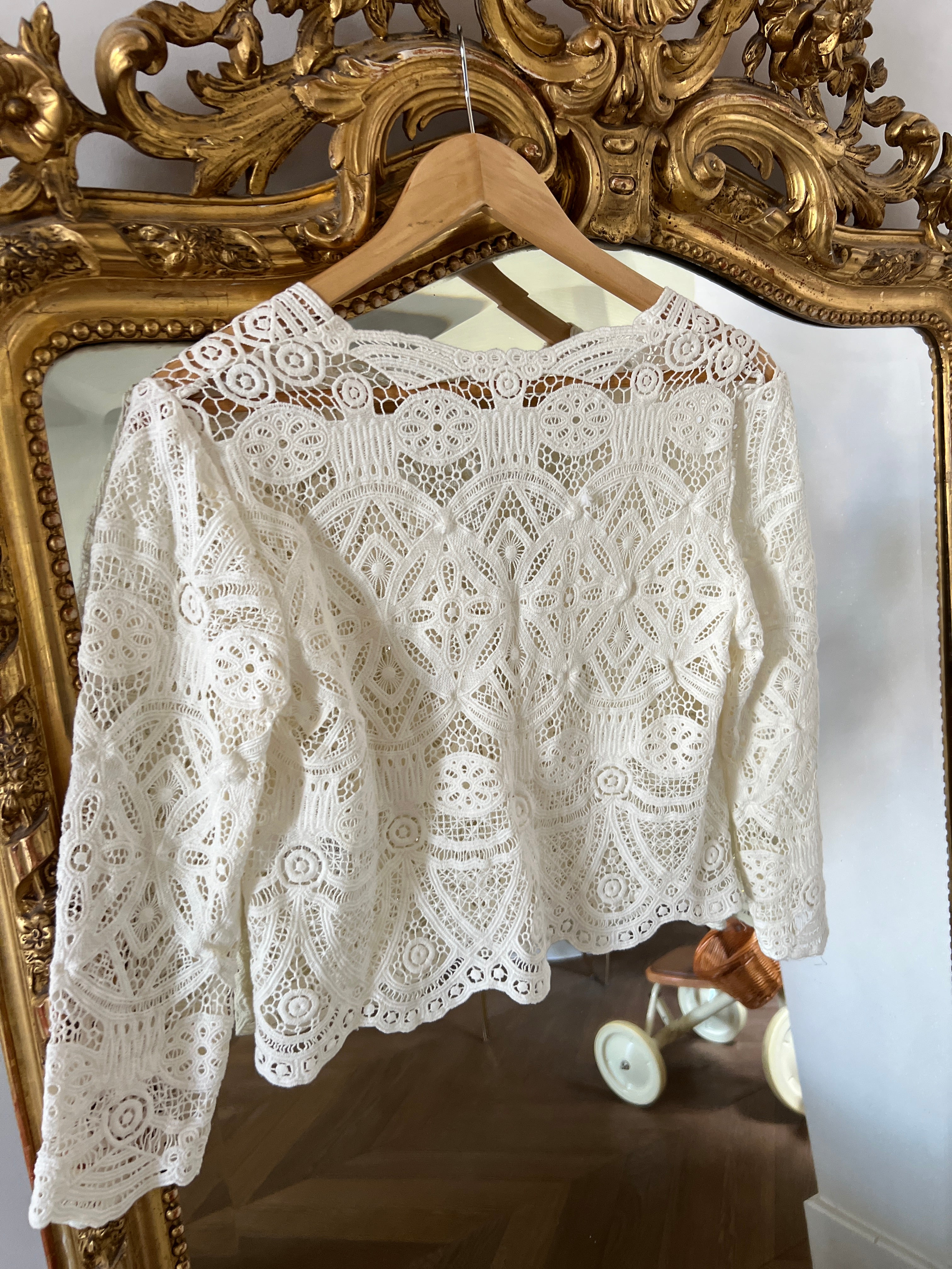 Sézane - Boléro crochet ecru