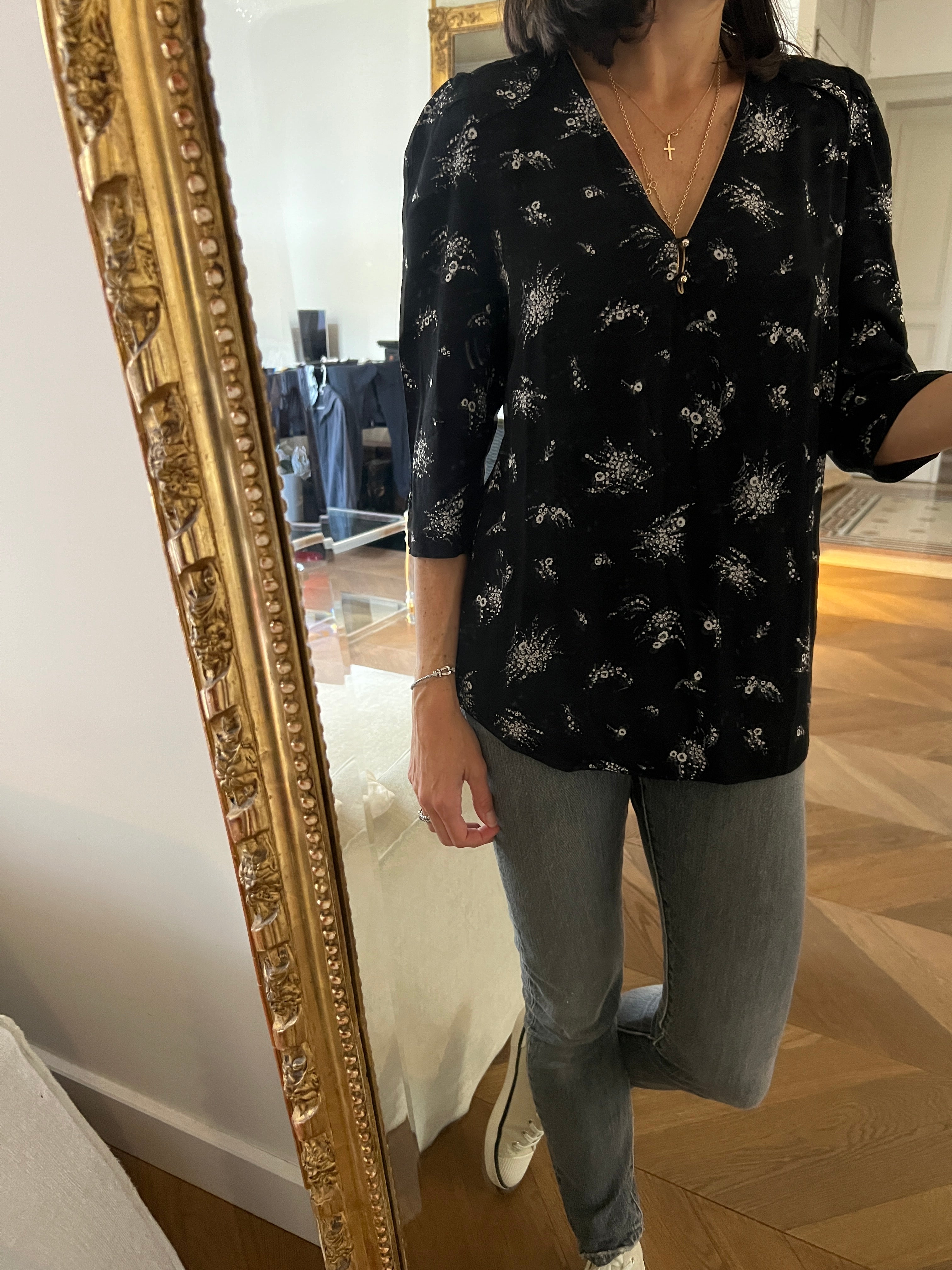 Blouse Claudie Pierlot liseret col doré