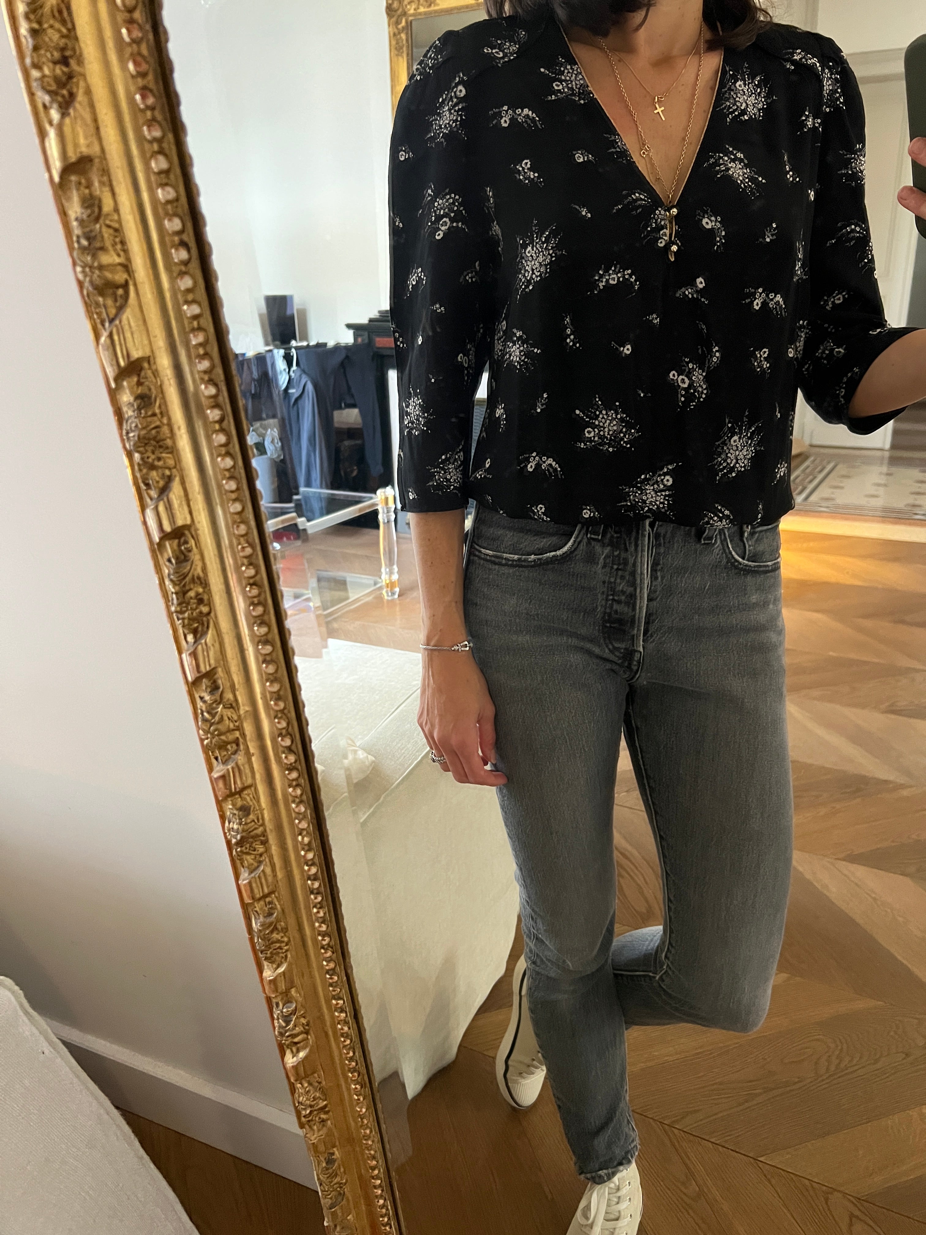 Blouse Claudie Pierlot liseret col doré