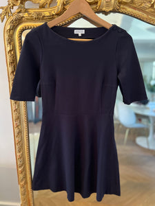 Robe Claudie Pierlot bleu marine manches 3/4