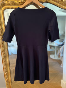 Robe Claudie Pierlot bleu marine manches 3/4