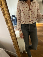 Charger l&#39;image dans la galerie, Chemise en soie Sezane beige à fleurs
