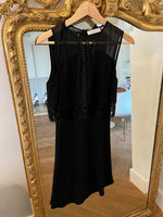 Charger l&#39;image dans la galerie, Robe Sandro crop top noir transparence
