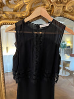 Charger l&#39;image dans la galerie, Robe Sandro crop top noir transparence
