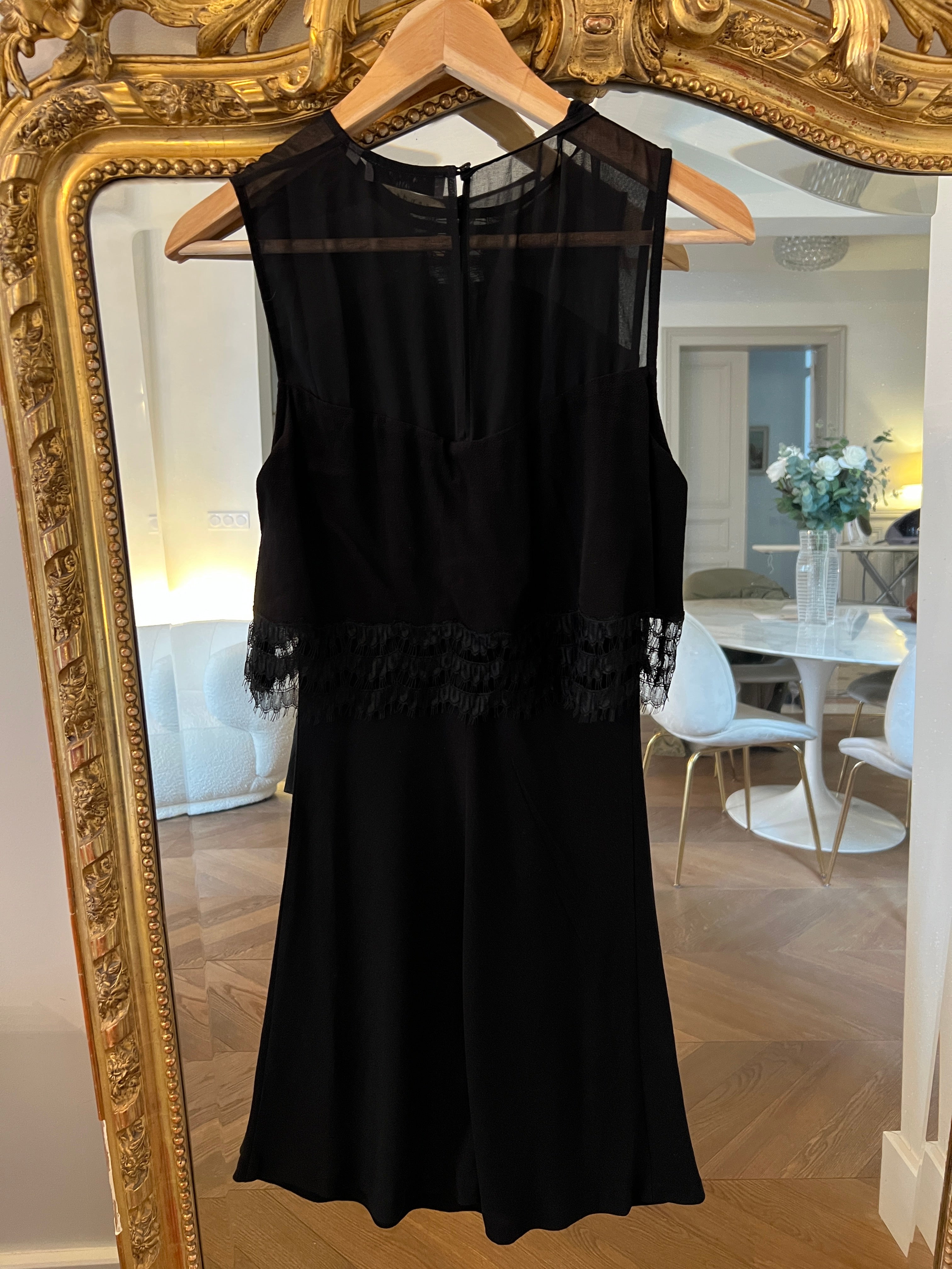 Robe Sandro crop top noir transparence