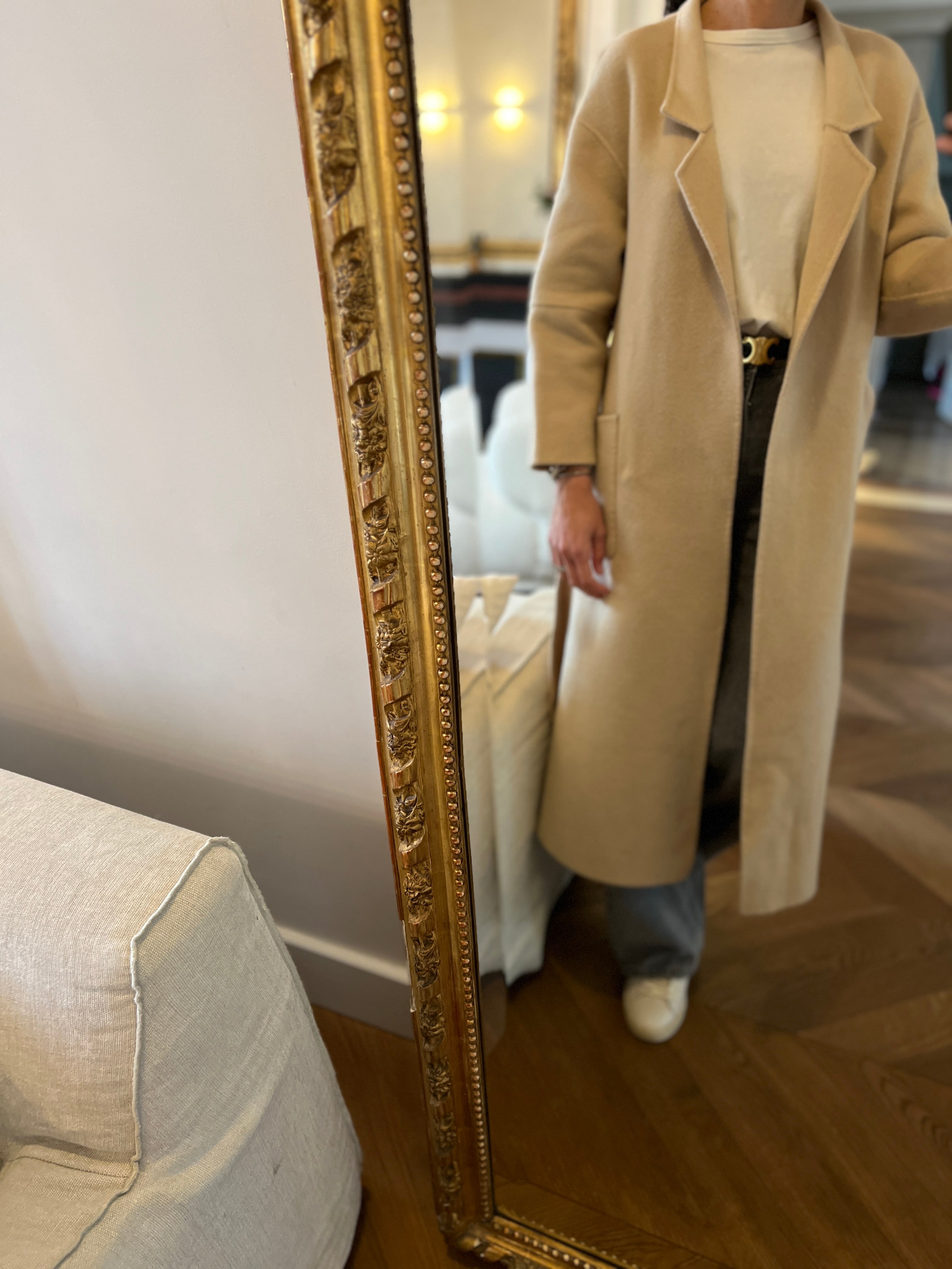 Ba&sh - Manteau long beige ceinturé