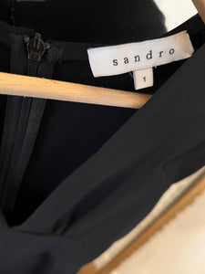 Robe Sandro noire col v classique