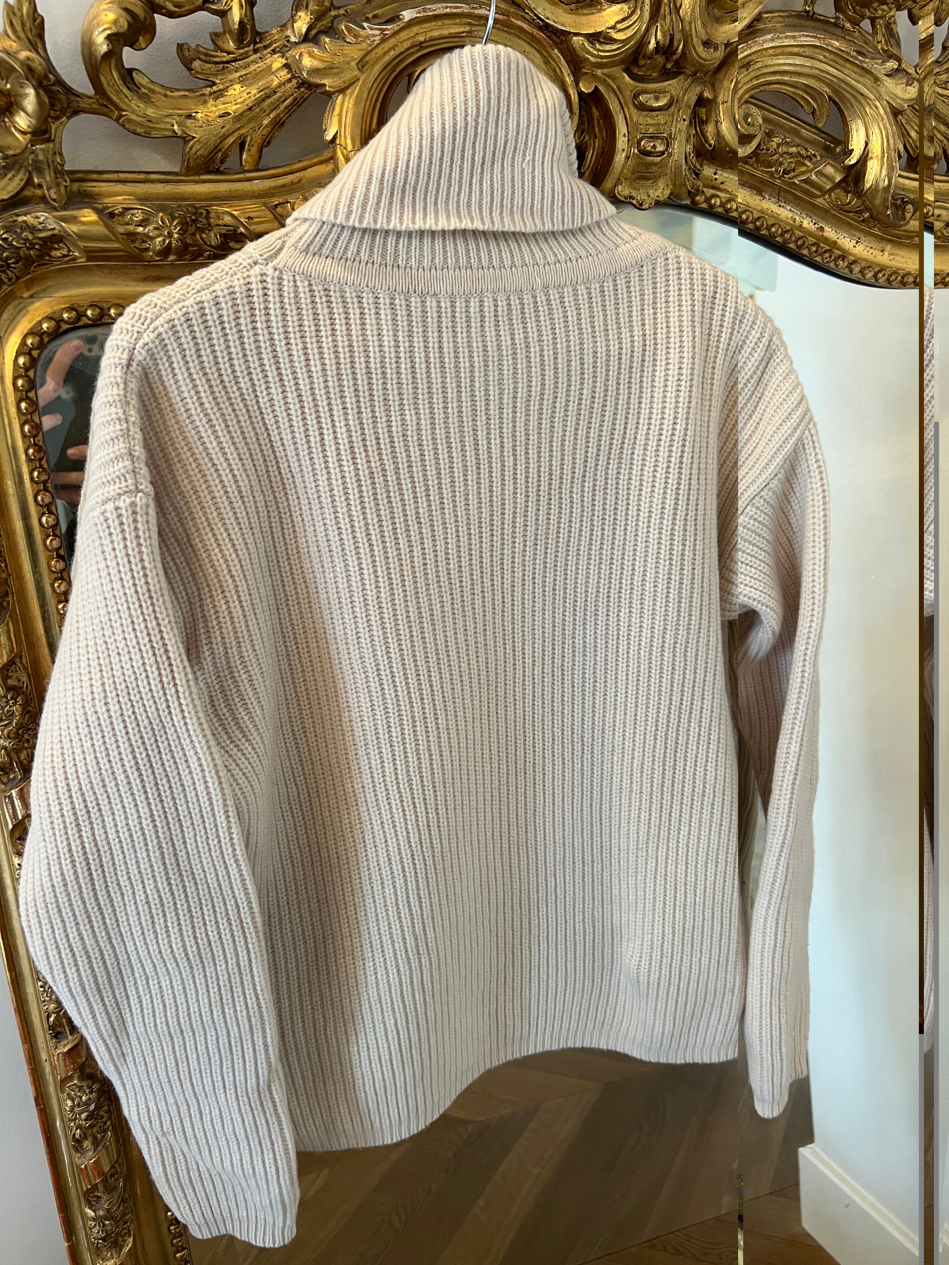 Pull Comptoir des Cotonniers beige en laine à col roulé