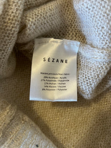 Pull Sézane beige irisé doré