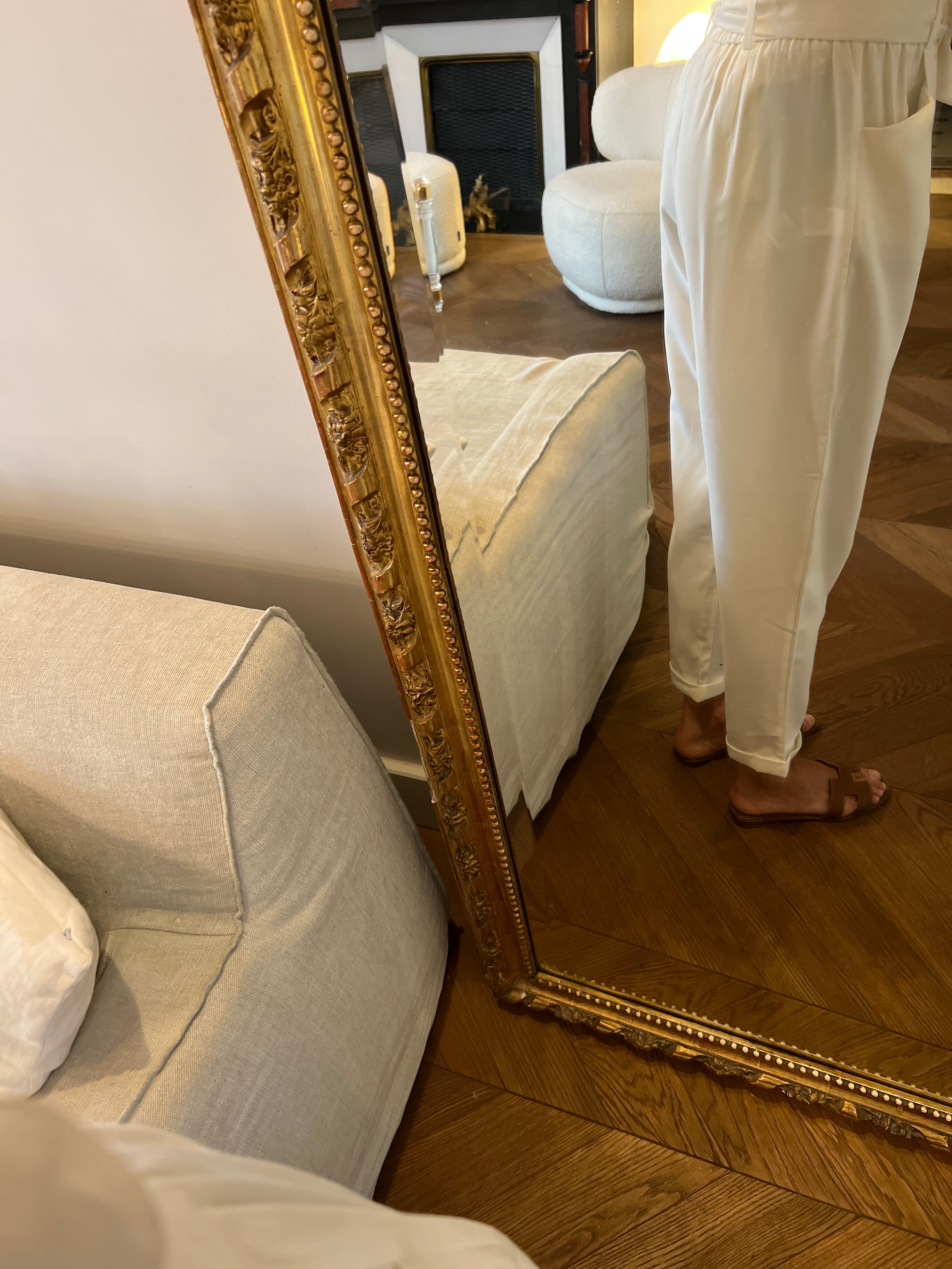 Pantalon Zara blanc taille froncée