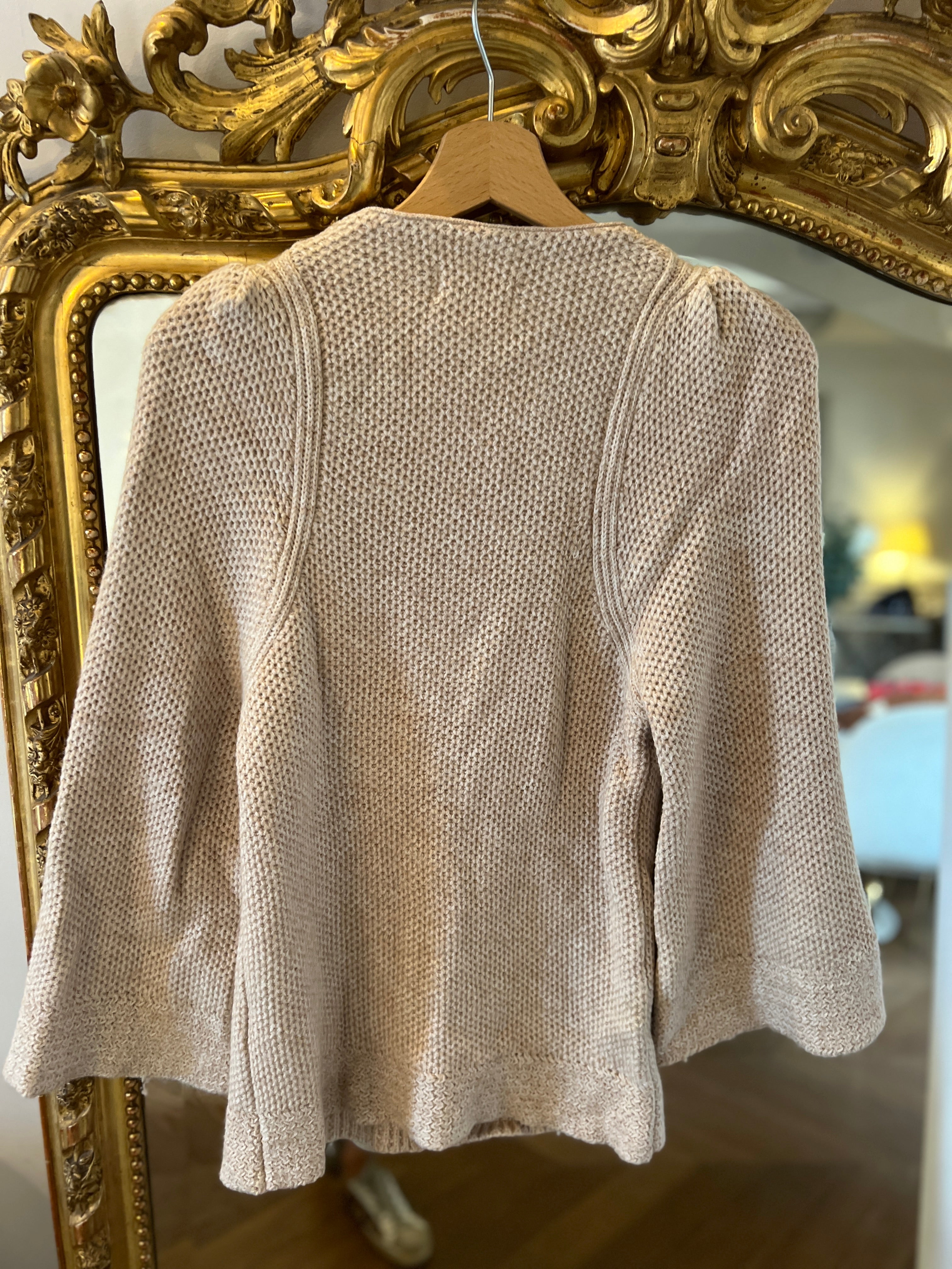 Cardigan Pull Ba&sh beige en laine