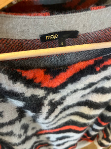 Pull Maje tigre orange et beige