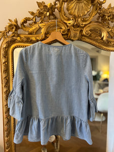 Blouse en jean Sézane avec noeud