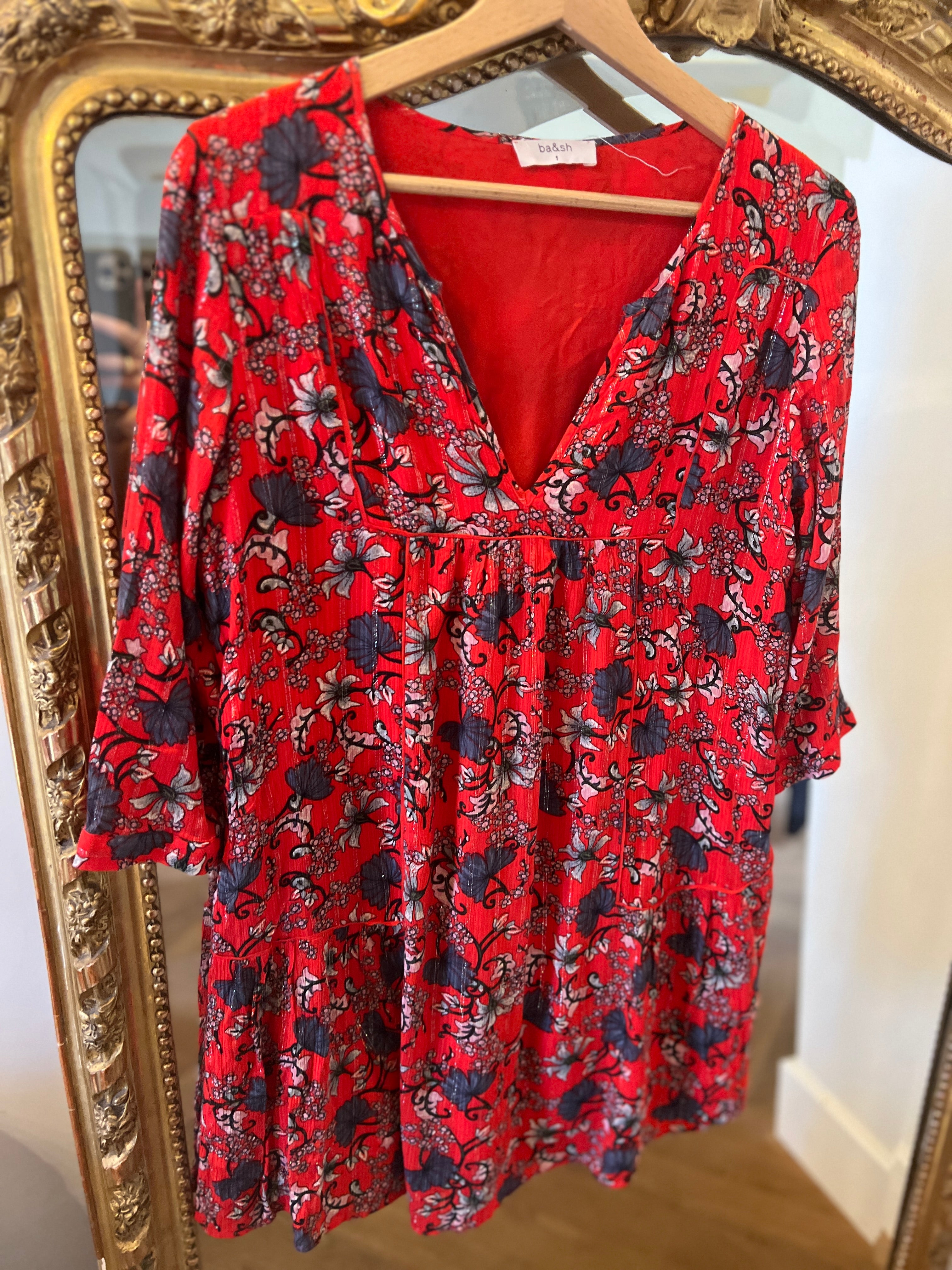 Robe Ba&sh Eve rouge à fleurs