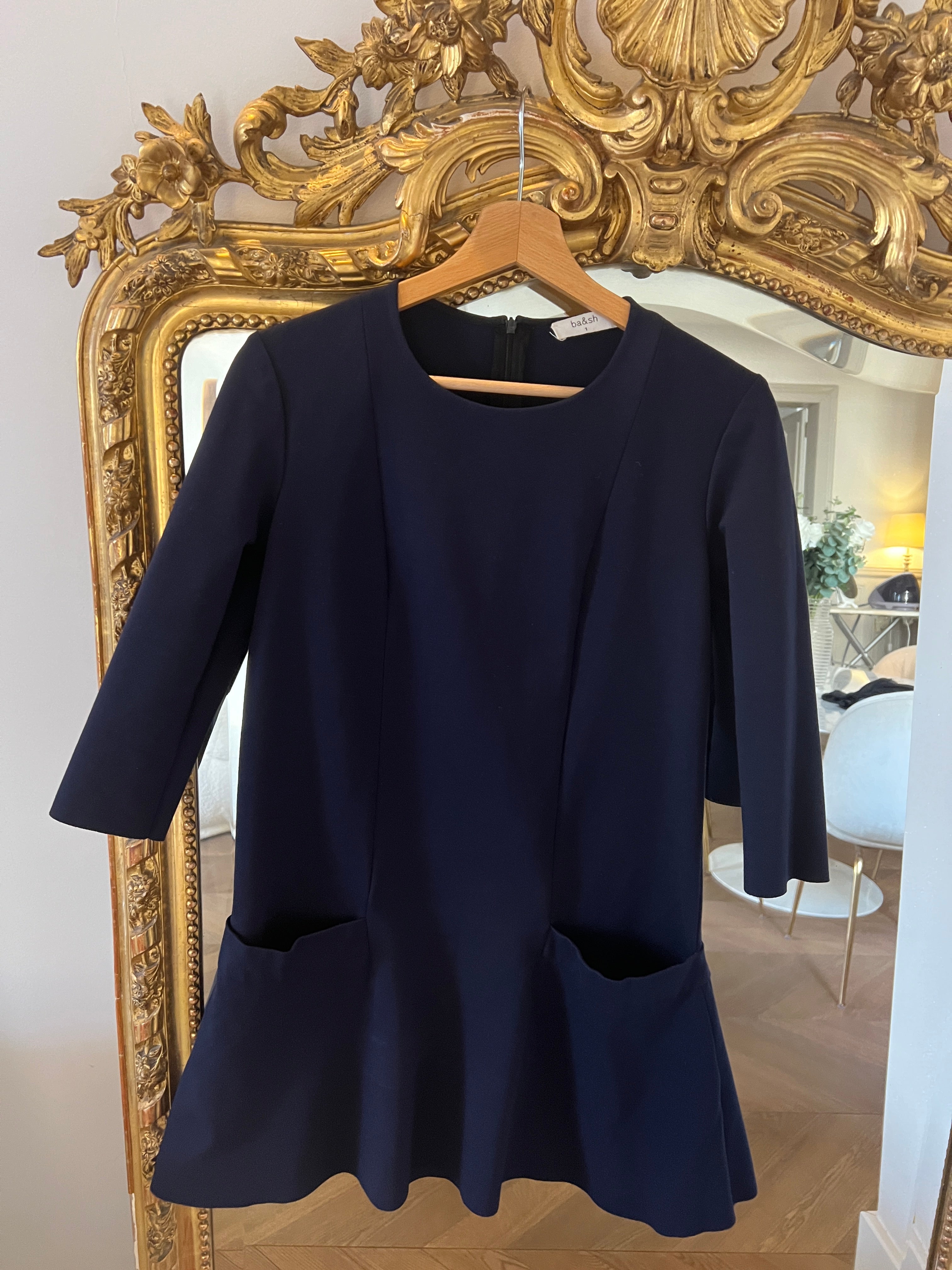 Robe Ba&sh bleu marine classique 2 poches