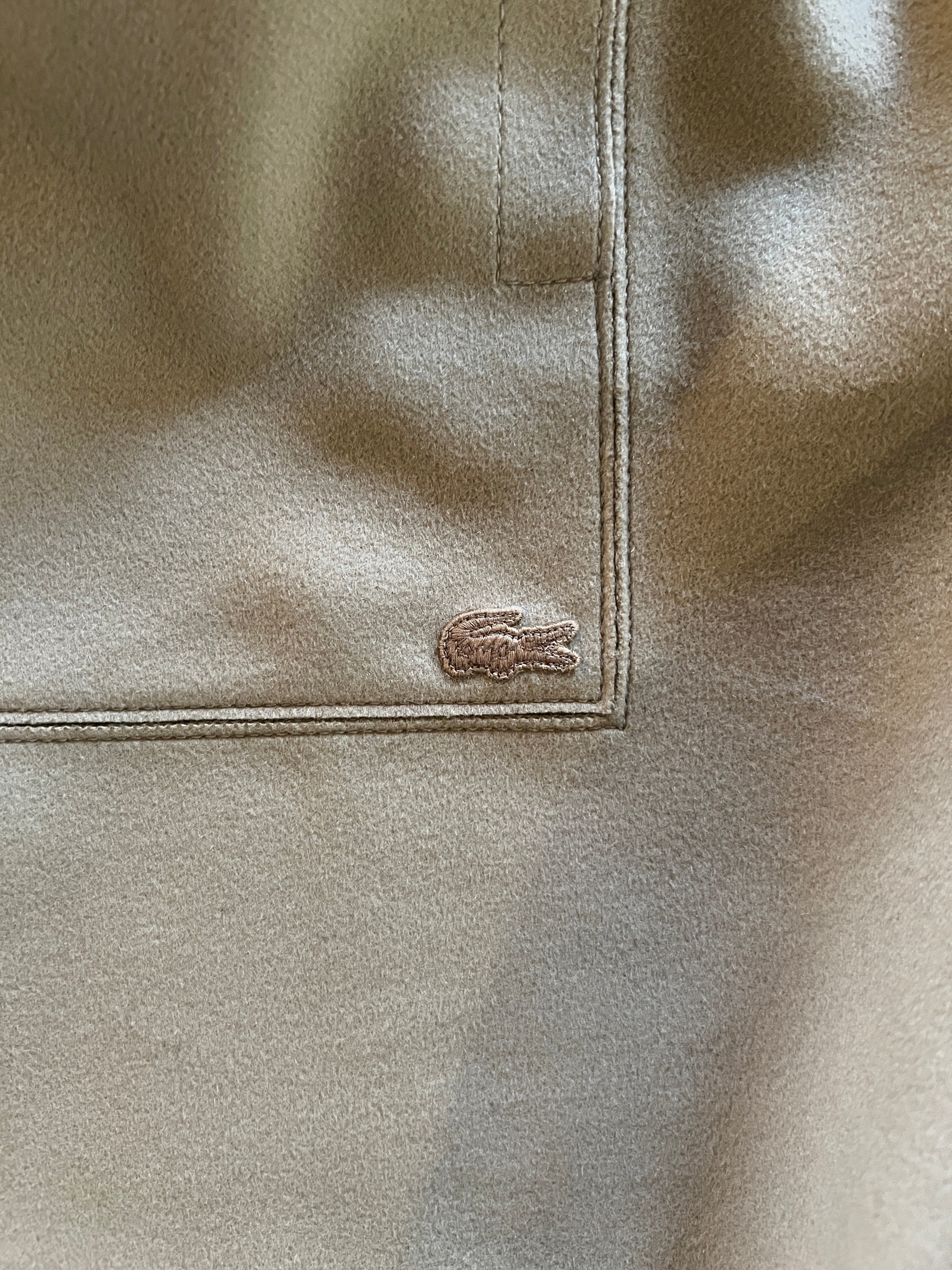 Sweat Lacoste en laine beige à capuche